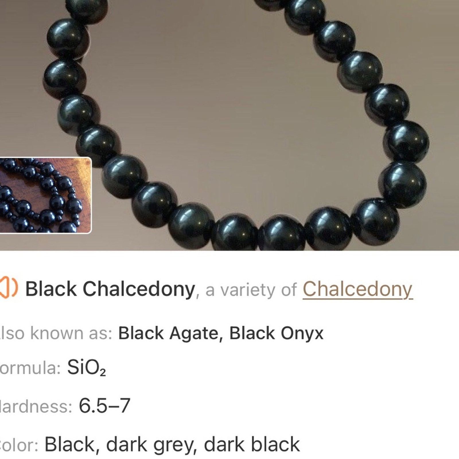 Handmade Hand crafted black chalcedony elephant stone necklace Size ONE SIZE - 14 Thumbnail