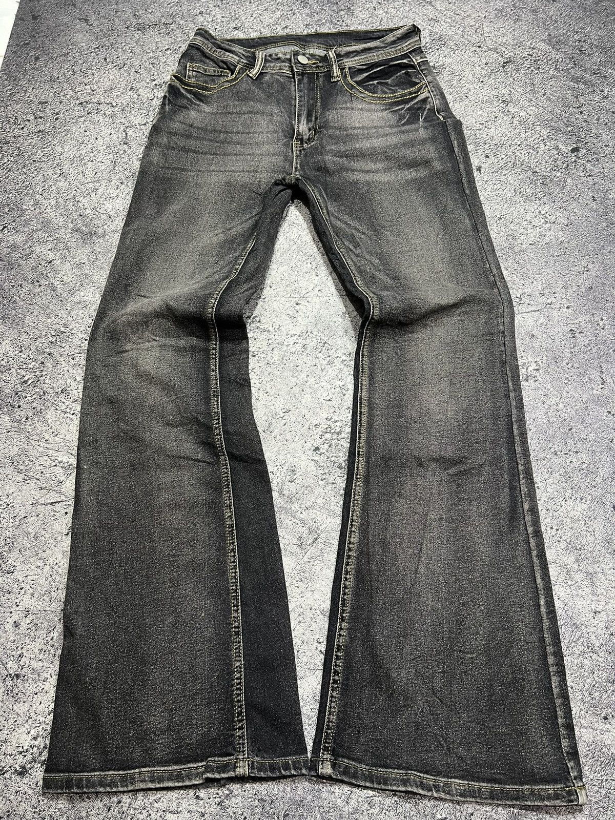 Helmut Lang 2000s Japanese Hysteric Tornado Mudwash Flare Jeans y2k Lgb Size US 27 - 1 Thumbnail