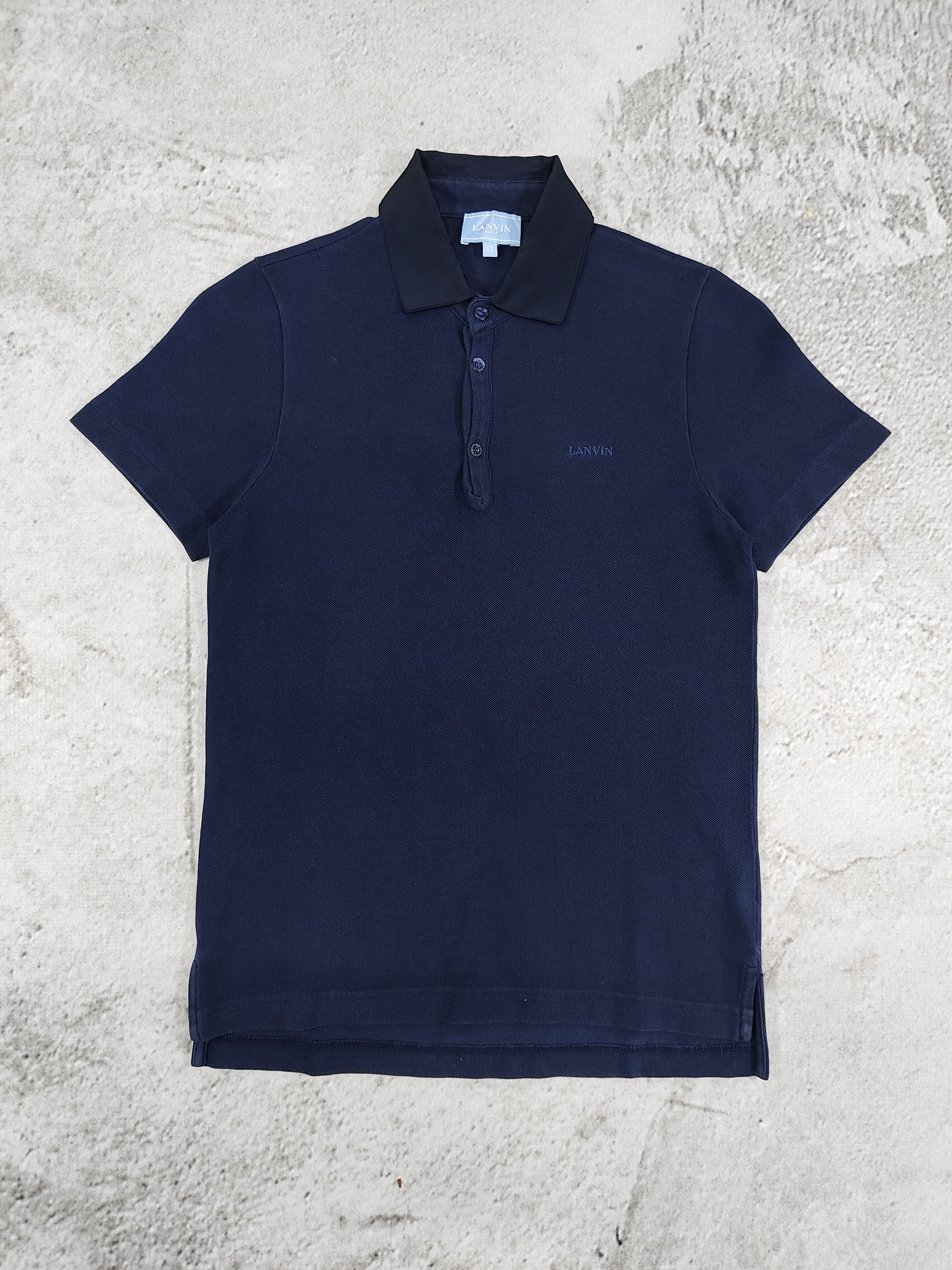 Lanvin Lanvin🇫🇷Minimalist Embroidered Logo Contrast Collar Polos Size S / US 4 / IT 40 - 1 Thumbnail