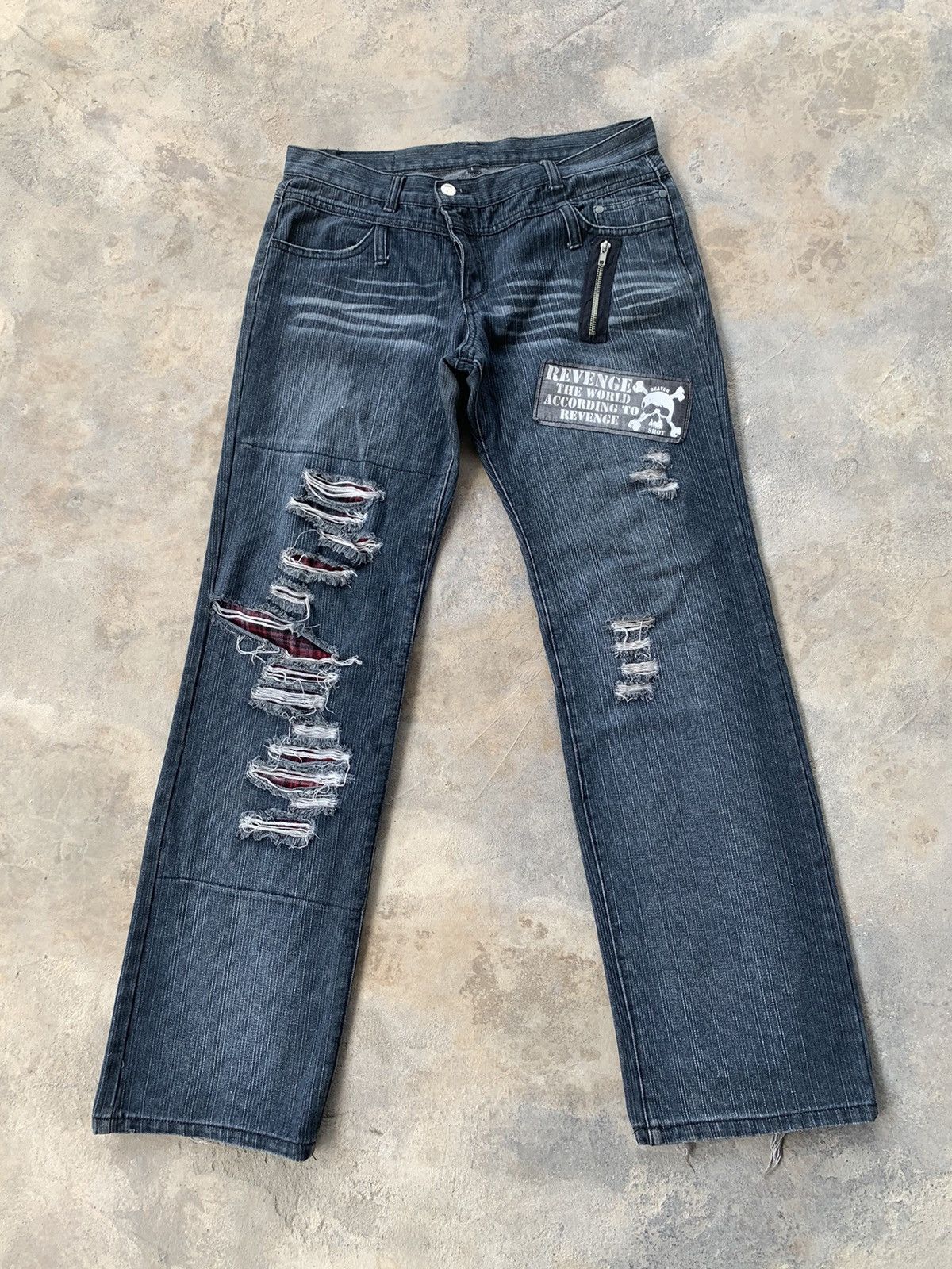 If Six Was Nine × Japanese Brand × Le Grande Bleu (L.G.B.) Rare Sex Pot Revenge Skull Punk Distressed Denim☠️🎌 Size US 33 - 1 Thumbnail