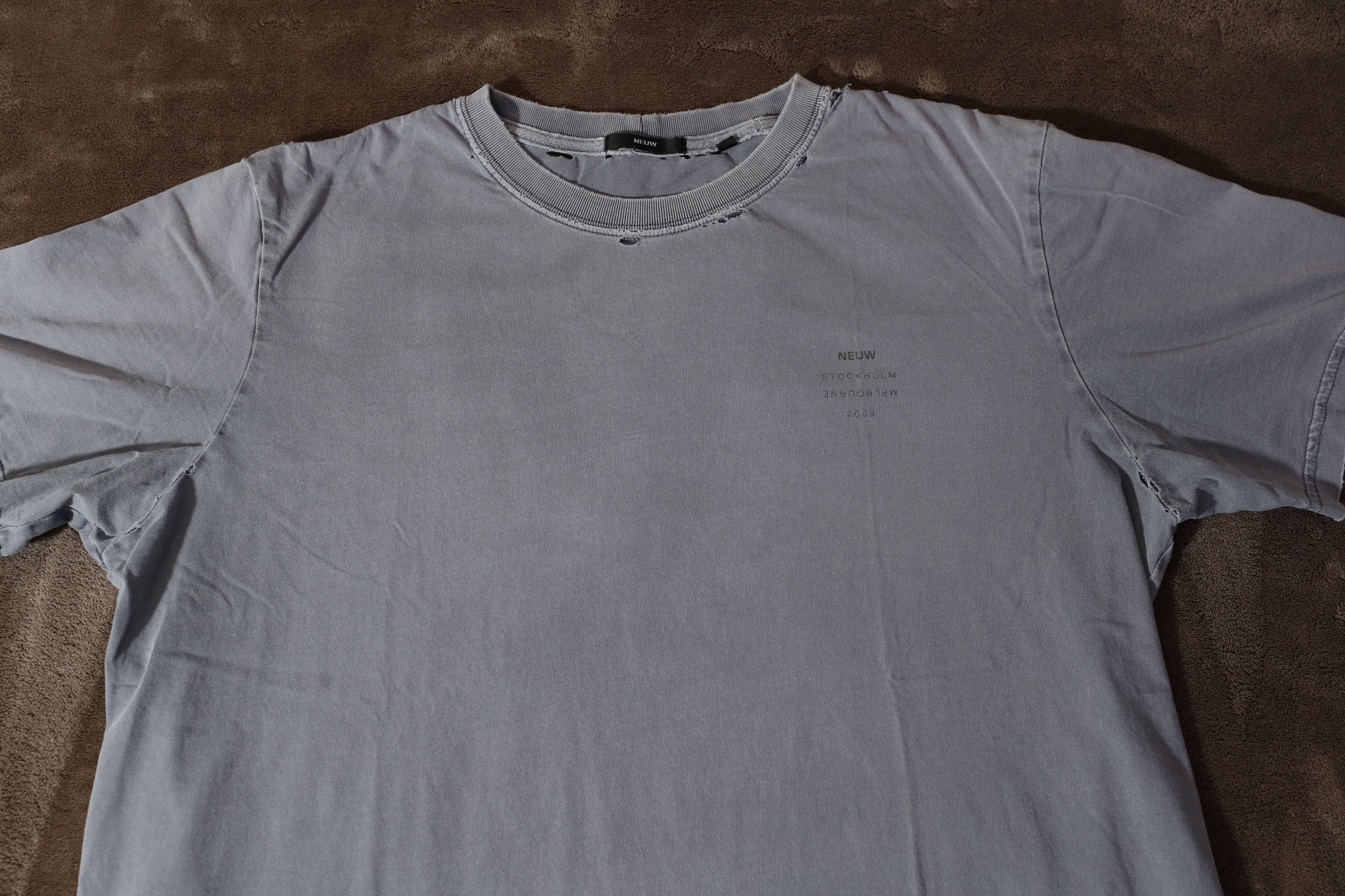 NEUW Denim Neuw Organic Cotton Distressed Brand Tee (L) Size US L / EU 52-54 / 3 - 3 Thumbnail