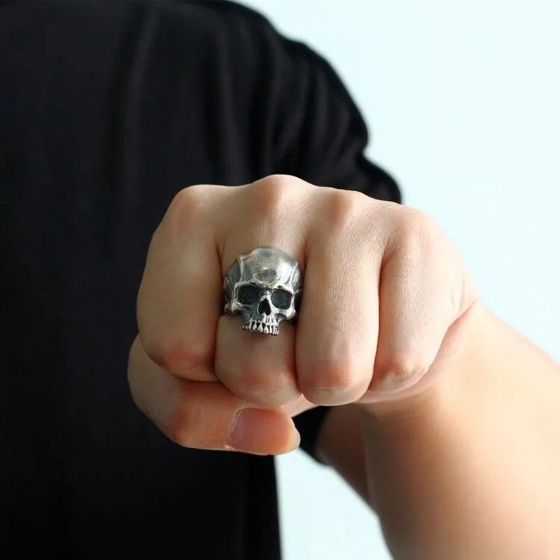 Jewelry Rock Skull Ring Size ONE SIZE - 2 Thumbnail