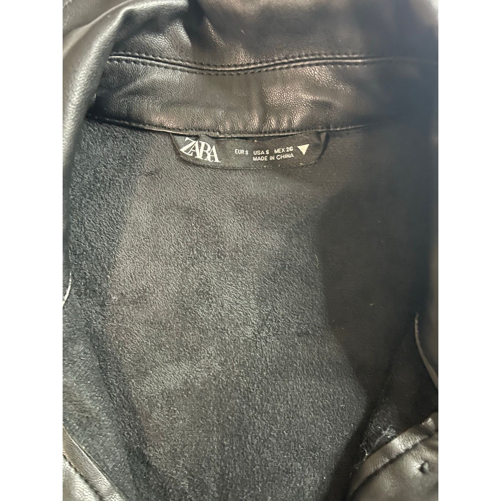 Zara ZARA Black Leather Jacket S Size S / US 4 / IT 40 - 3 Thumbnail