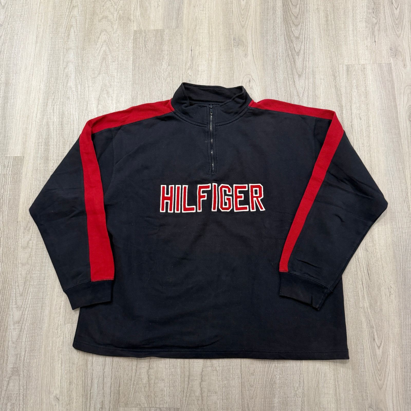 Tommy Hilfiger Vintage Tommy Hilfiger 1/4 Zip Sweatshirt Men's XL Blue Red Size US XL / EU 56 / 4 - 1 Thumbnail