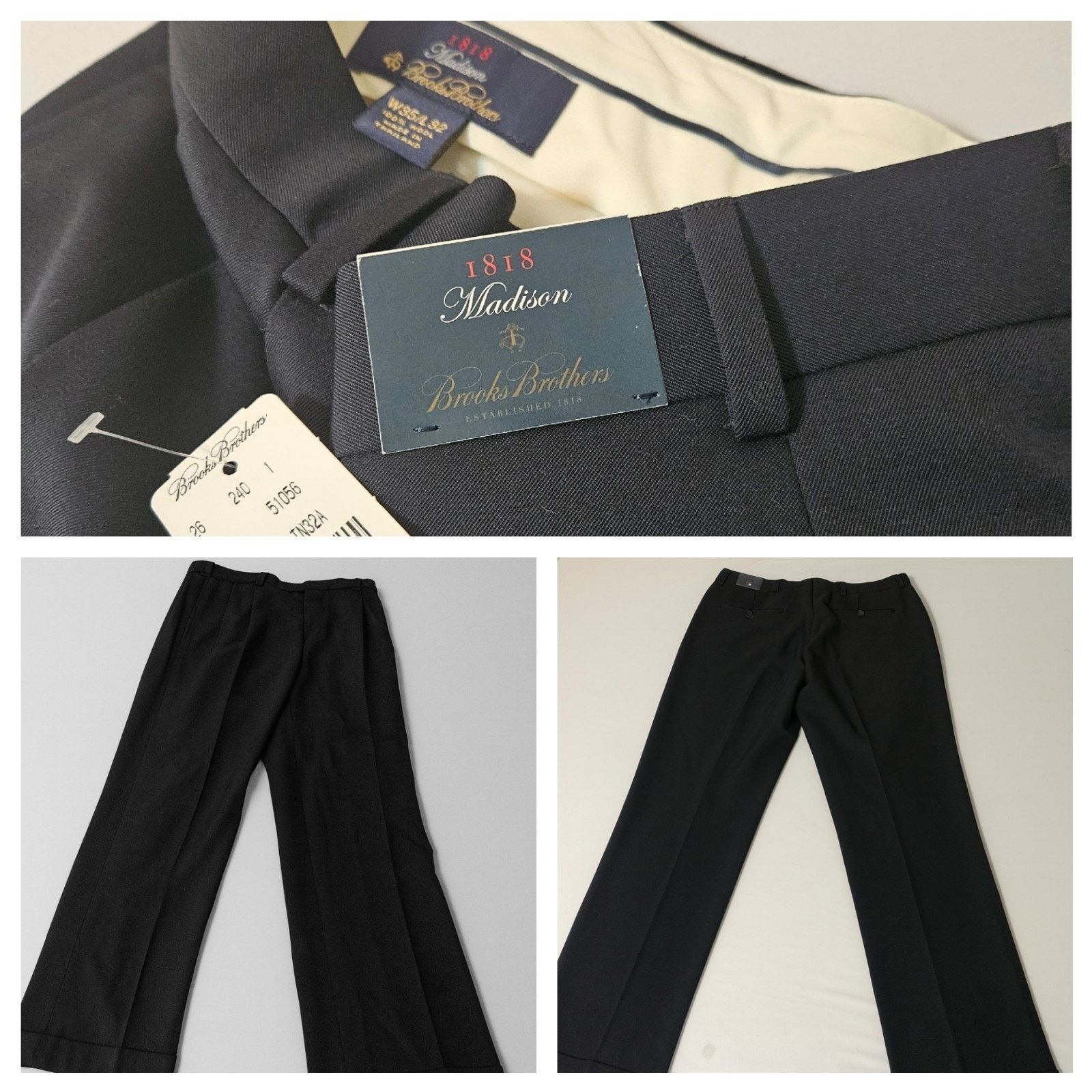 Brooks Brothers NWT Brooks Brothers Madison Mens Wool Pants 35W x 32L Size US 35 - 1 Thumbnail