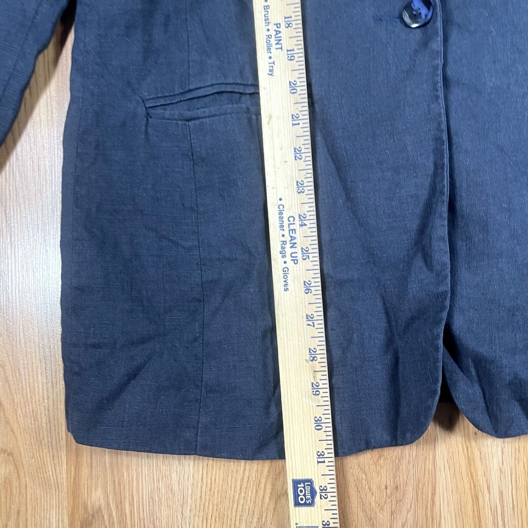 Vintage LARRY LEVINE Blazer Womens 14 100% Linen Blue Sport Coat Jacket Lined Business Jacket Blazer Pants Shirt (adjusted for clarity) Size XL / US 12-14 / IT 48-50 - 4 Thumbnail