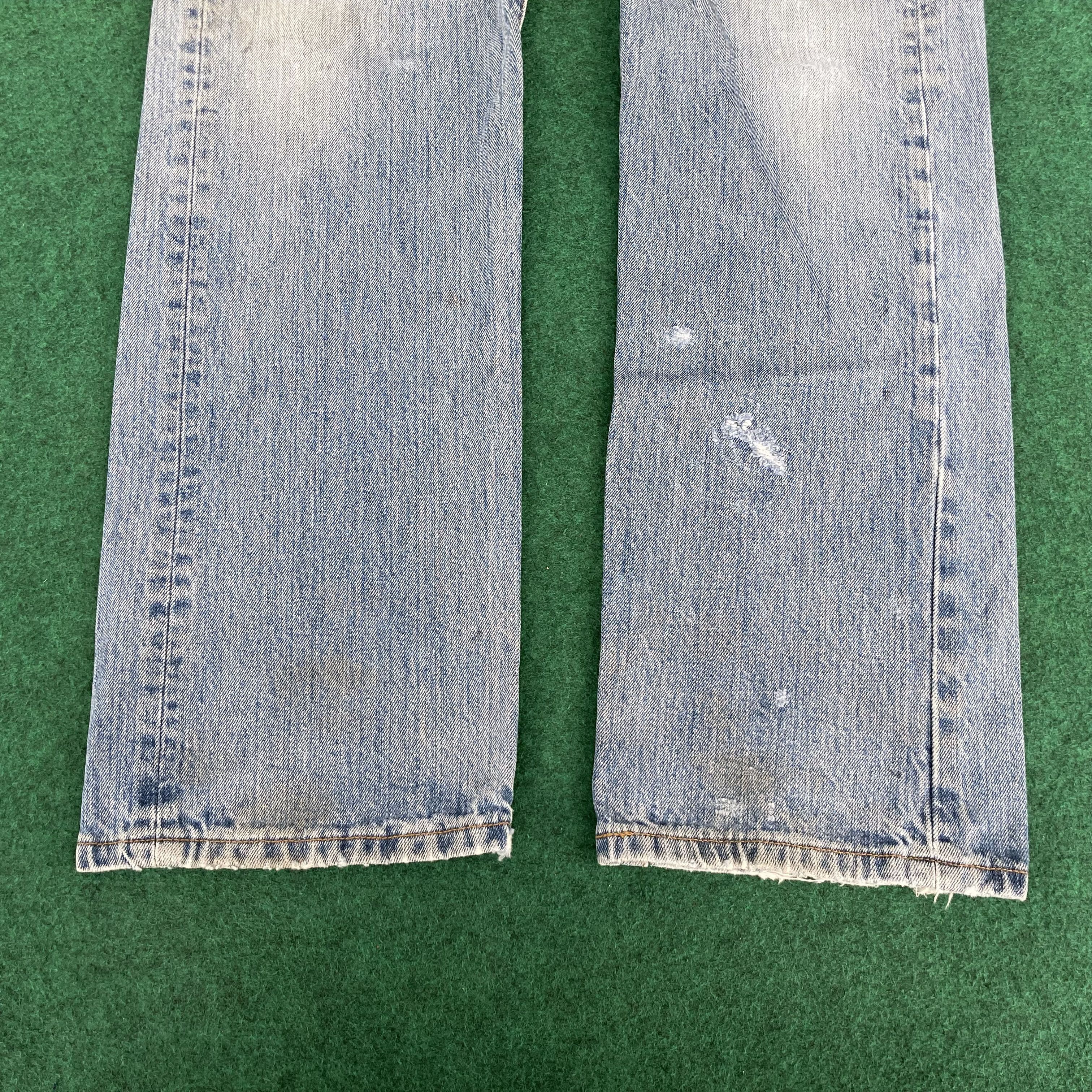 Levi's × Vintage Vtg Levis 501 Ripped Stains Button Fly Blue Denim Jeans Size US 34 / EU 50 - 12 Thumbnail