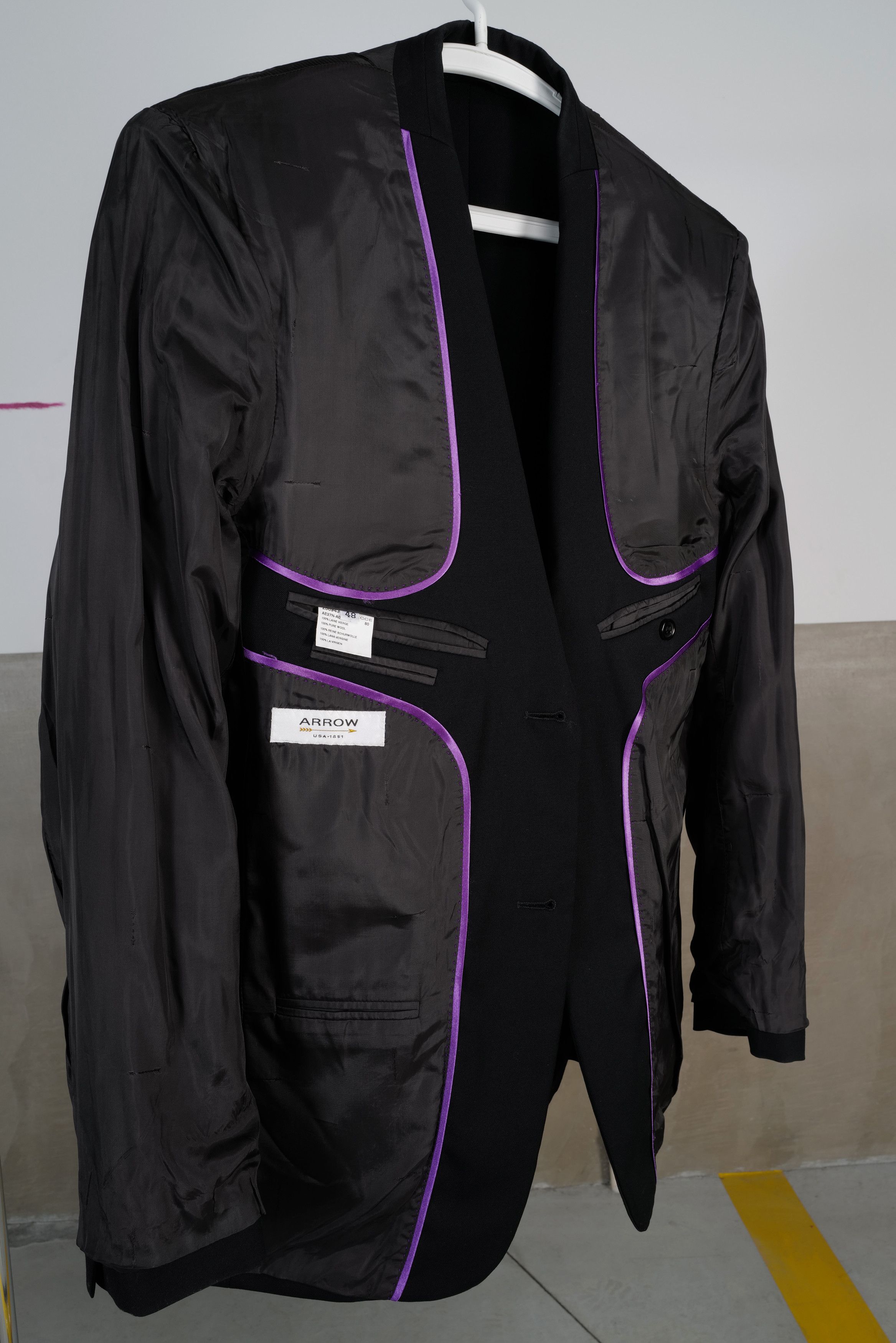 Arrow Arrow black pure wool suit Size 48R - 6 Thumbnail