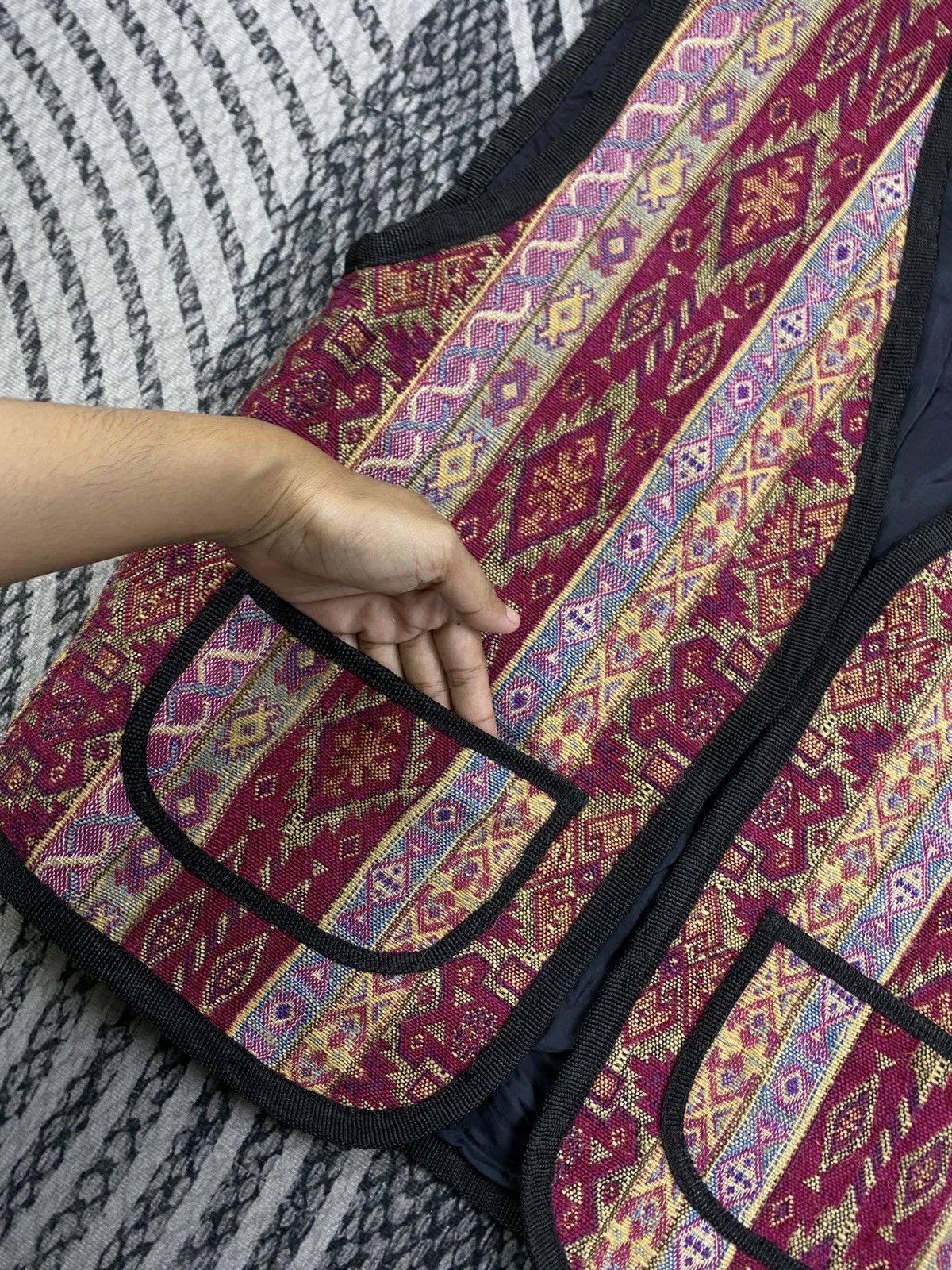 Japanese Brand Vtg Dunya Unisex Bolivian Wool Fabric Vest Size US M / EU 48-50 / 2 - 5 Thumbnail