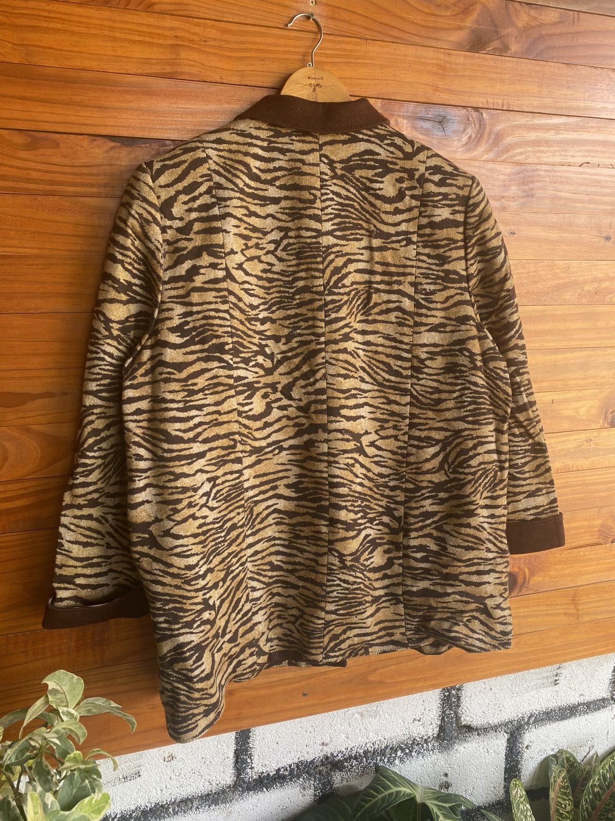 Japanese Brand Vintage Remalon Tiger Print Wool Jacket Brown Animal Coat Size L / US 10 / IT 46 - 11 Thumbnail