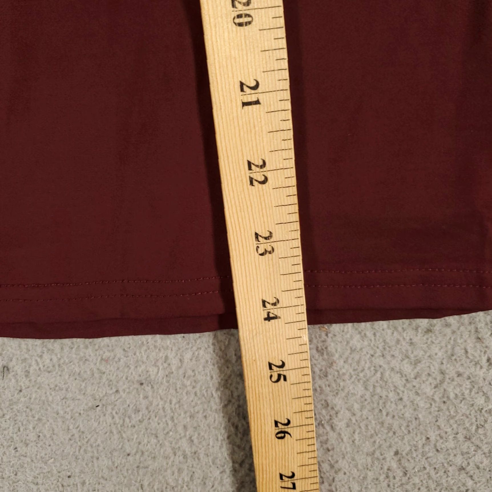 Vintage Ashro Women Skirt New Midi Size Medium Burgundy Calf Length Pull On Stretchy Lined Size 32" / US 10 / IT 46 - 3 Thumbnail