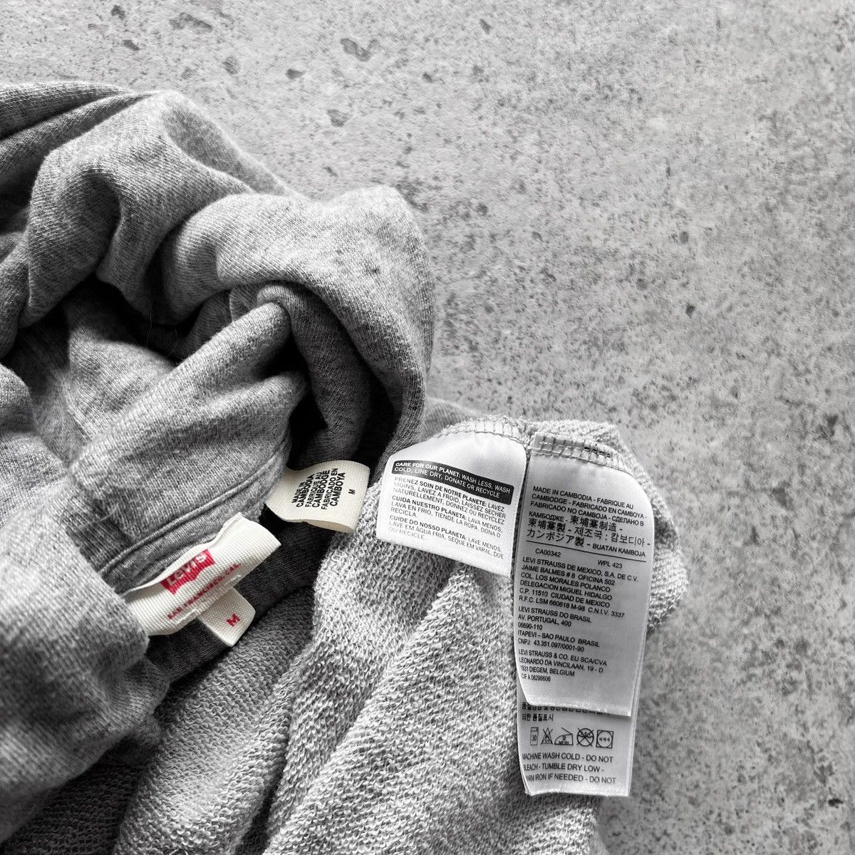 Designer × Levi's Levis Womens Gray Long Sleeve Hoodie Center Logo Size M / US 6-8 / IT 42-44 - 4 Thumbnail