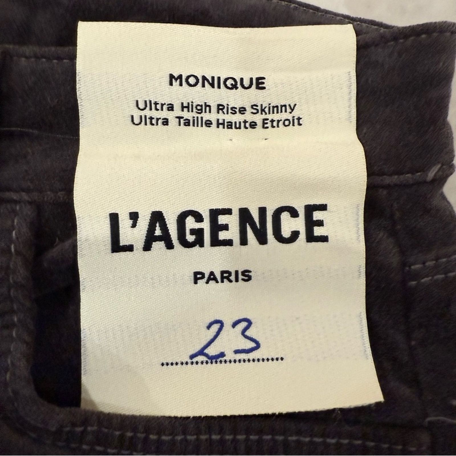 L'AGENCE L’AGENCE NWT Velvet Ultra High Rise Skinny Jeans Womens 23 Size 23" - 5 Thumbnail