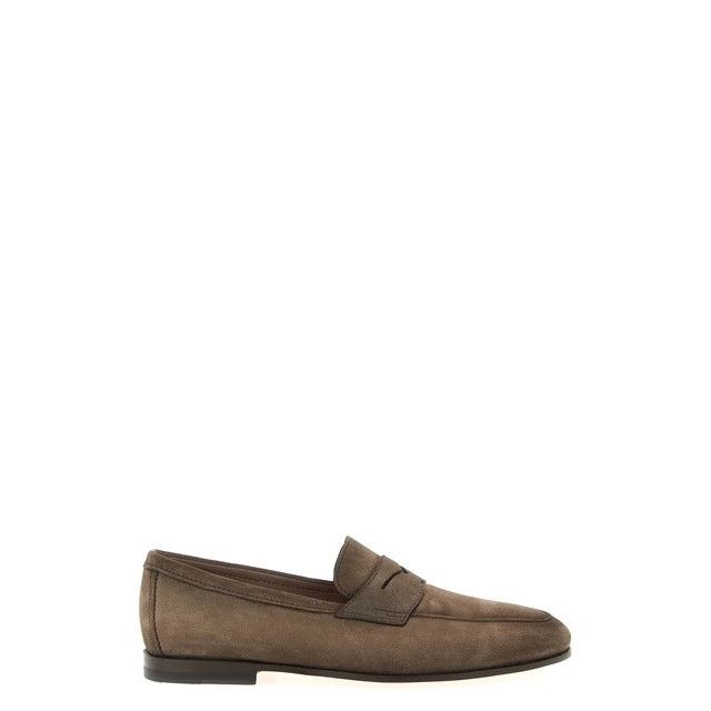 SANTONI Carlos Brown Suede Loafers New & Authentic (Men's si