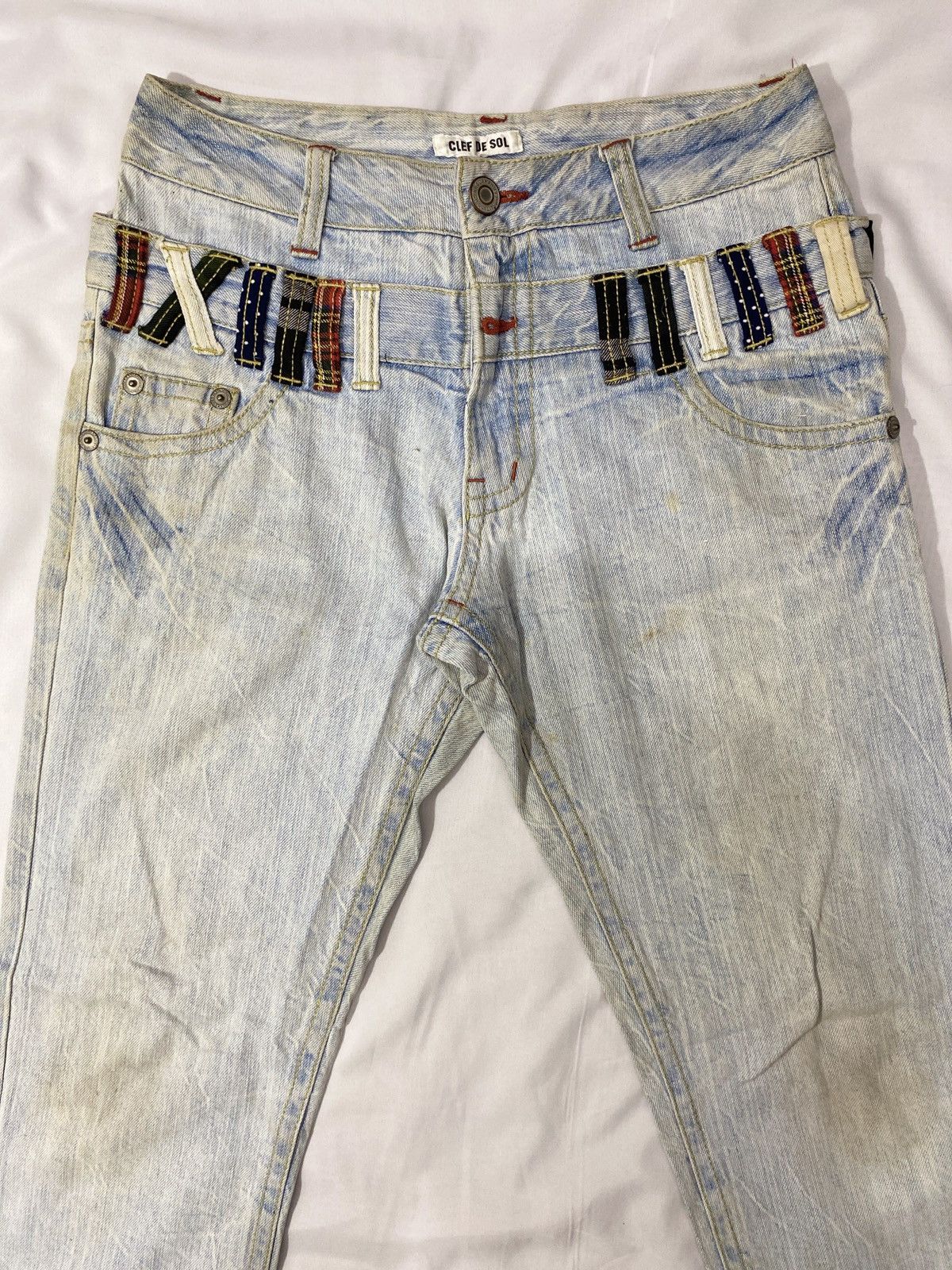 Beauty Beast Japanese Brand Clef De Sol Double Waist Mudswash Denim Size US 30 / EU 46 - 2 Thumbnail