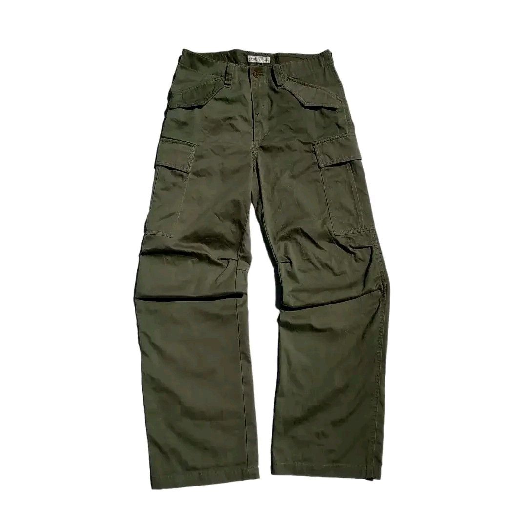 Klein Plus Homme Japanese Brand Olive Green Cargo Pants
