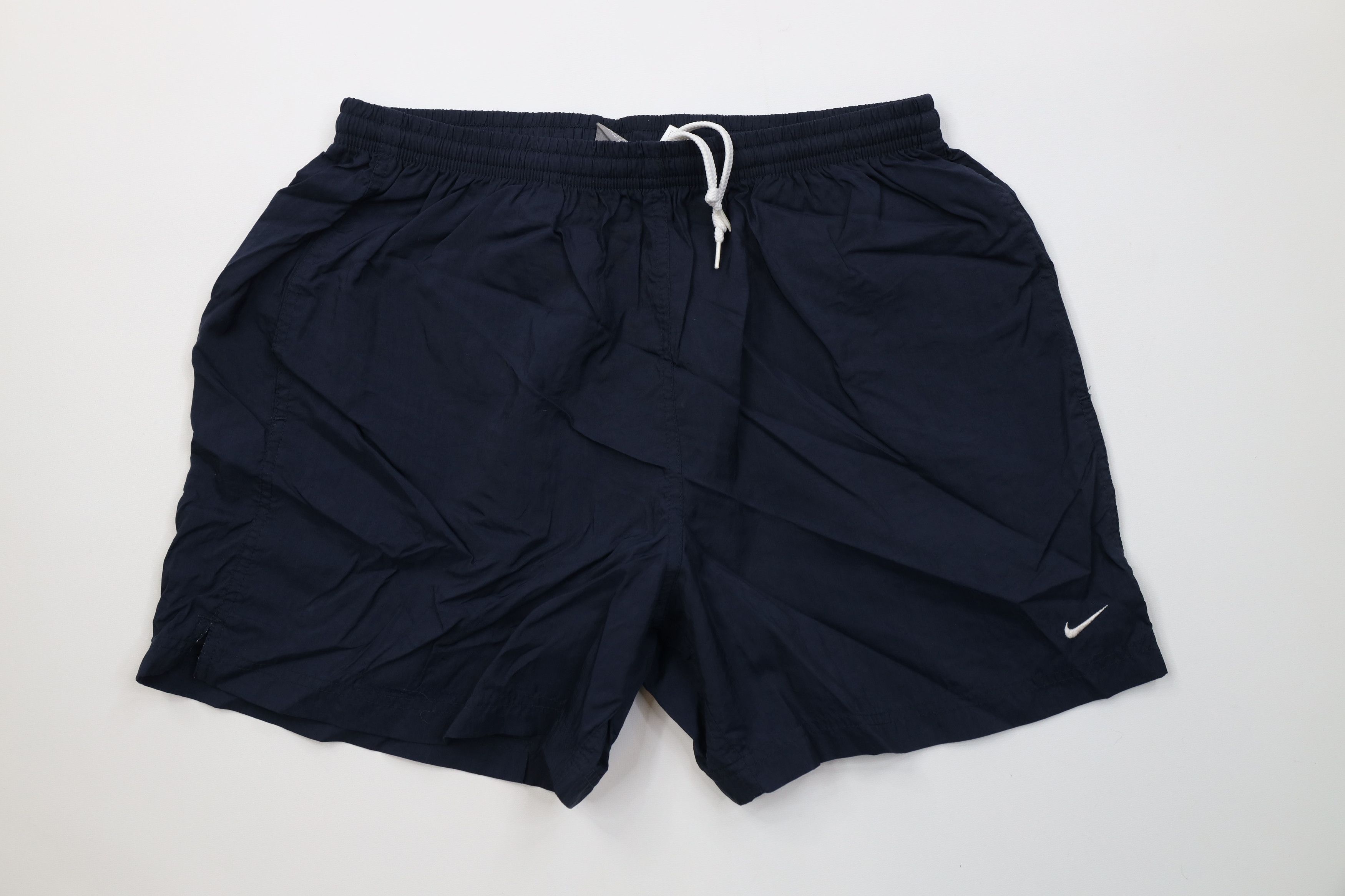 Nike Vintage Nike Mini Swoosh Running Soccer Shorts Nylon Blue Size US 34 / EU 50 - 1 Thumbnail
