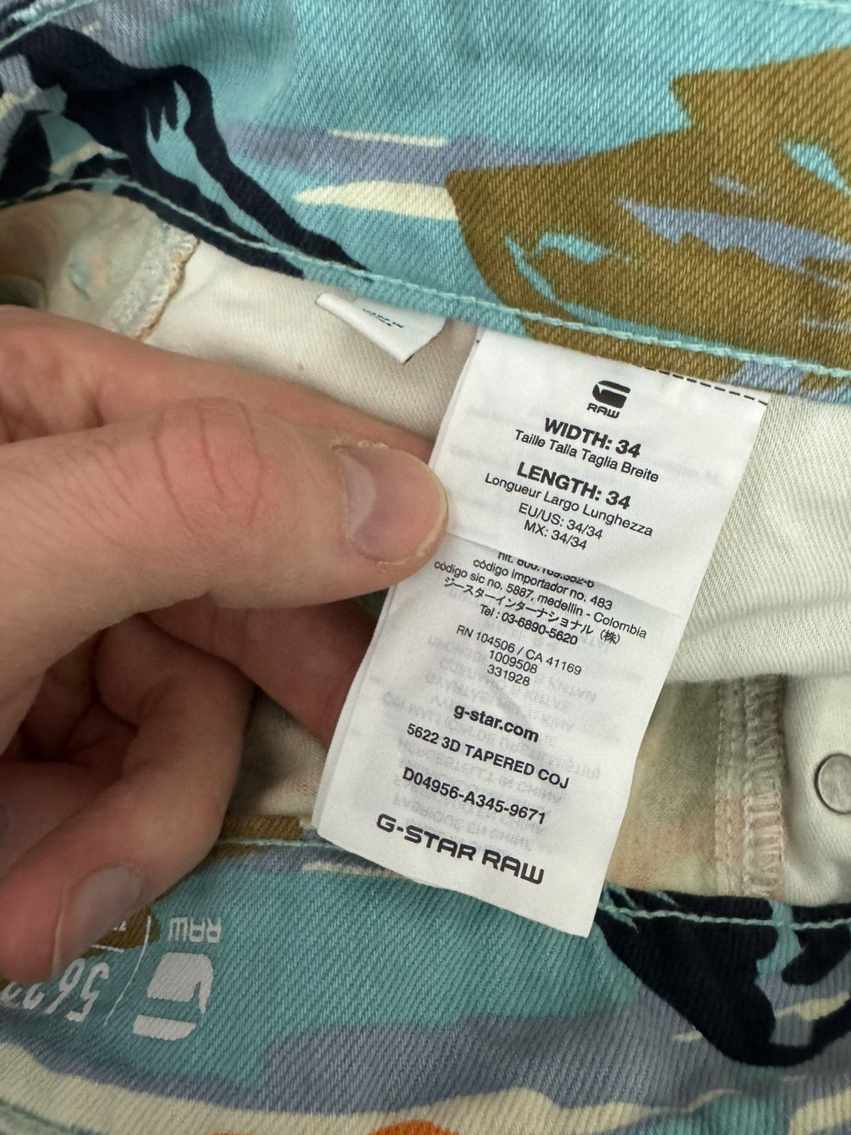 G-Star × Pharrell Pharrell x G Star Raw Palm FullPrint Biker Pant Avant Garde Size US 34 / EU 50 - 5 Thumbnail