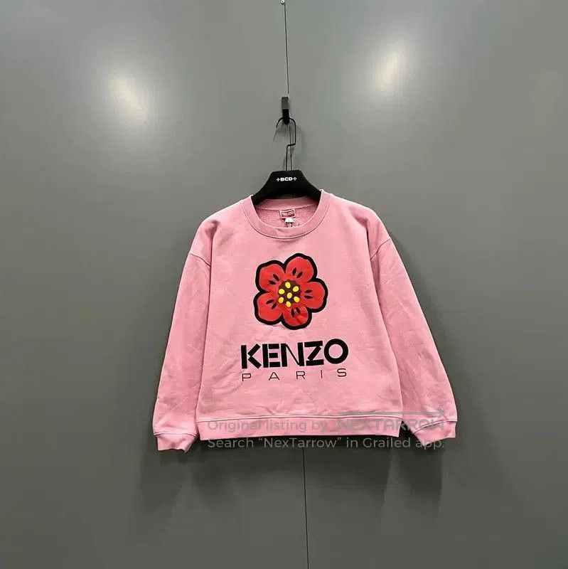 Kenzo Kenzo Pink Logo Cotton Sweatshirt for Women . Size L / US 10 / IT 46 - 1 Thumbnail