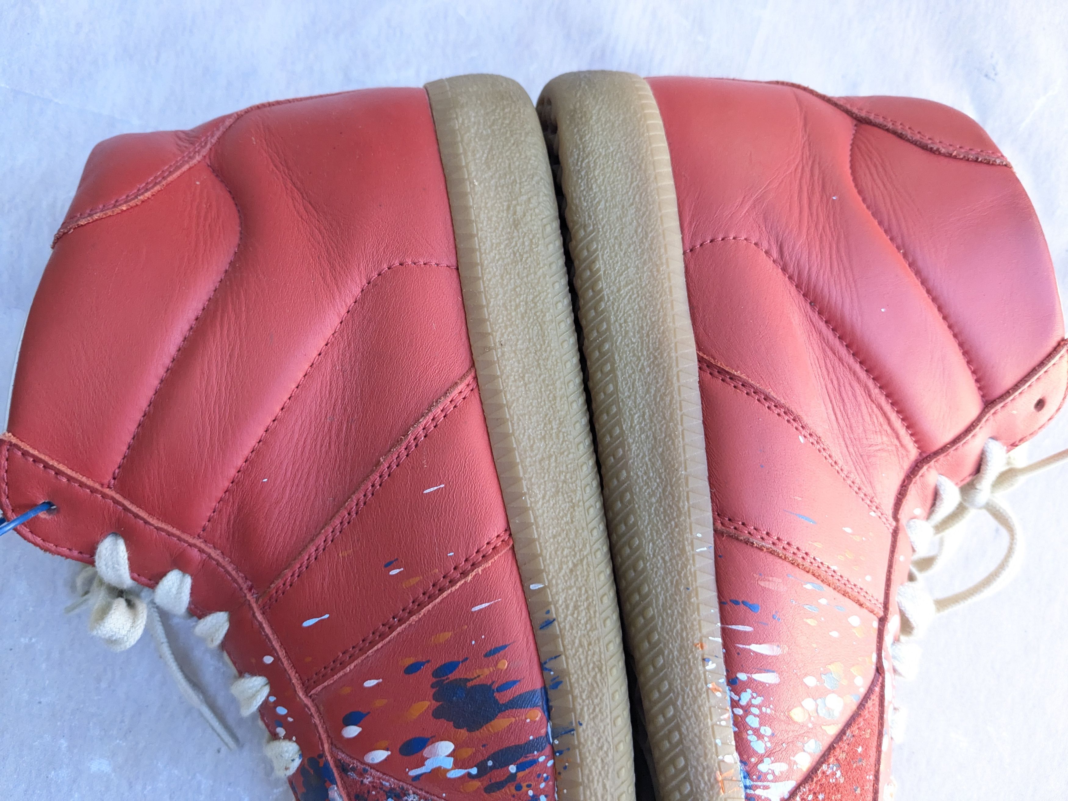 Maison Margiela Maison Margiela GAT Replica Red 9 42 Paint High Tops Size US 9 / EU 42 - 13 Thumbnail