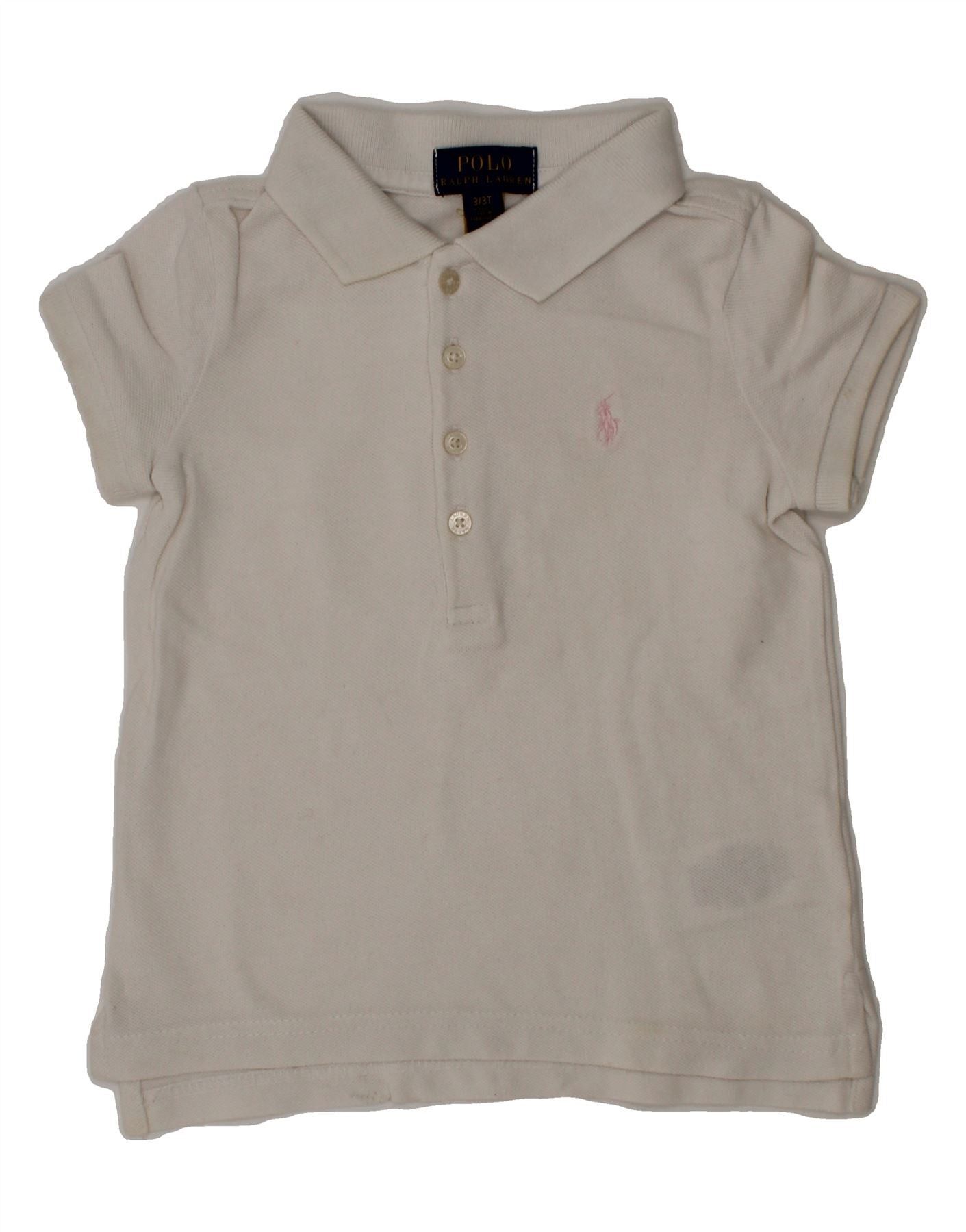 Polo Ralph Lauren Girls Polo Shirt 2-3 Years White Cotton Size XXS / US 00 / IT 34 - 1 Thumbnail