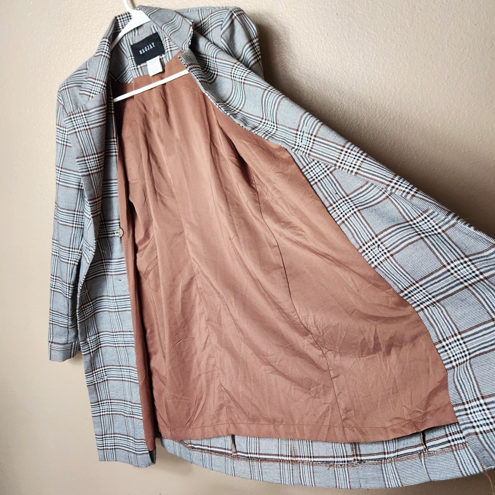 Vintage VINTAGE Magjay Womens Double Breasted Wool/Silk Blend Plaid Trench Dress-Size S Size S / US 4 / IT 40 - 6 Thumbnail