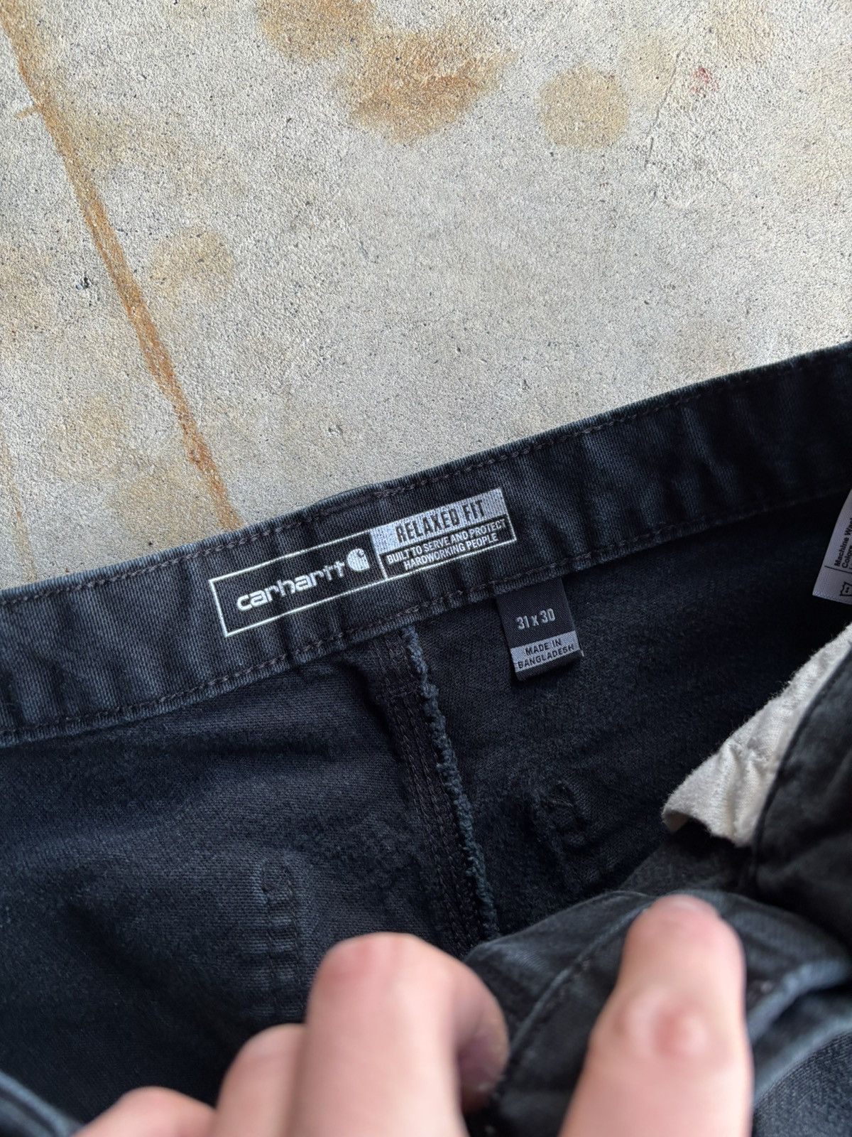 Carhartt × Vintage Crazy Faded Black Double Knee Carhartt Wide Leg Pants Size US 32 / EU 48 - 4 Thumbnail