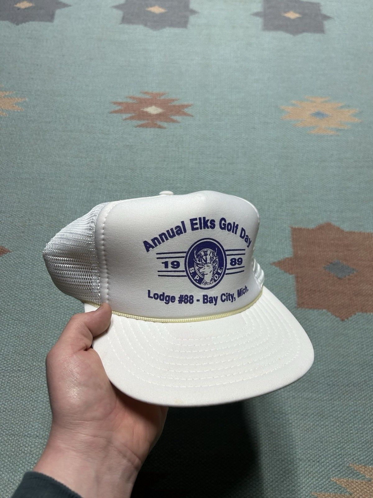 Vintage trucker hat annual elks golf day bay city Michigan elk lodge Size ONE SIZE - 1 Thumbnail