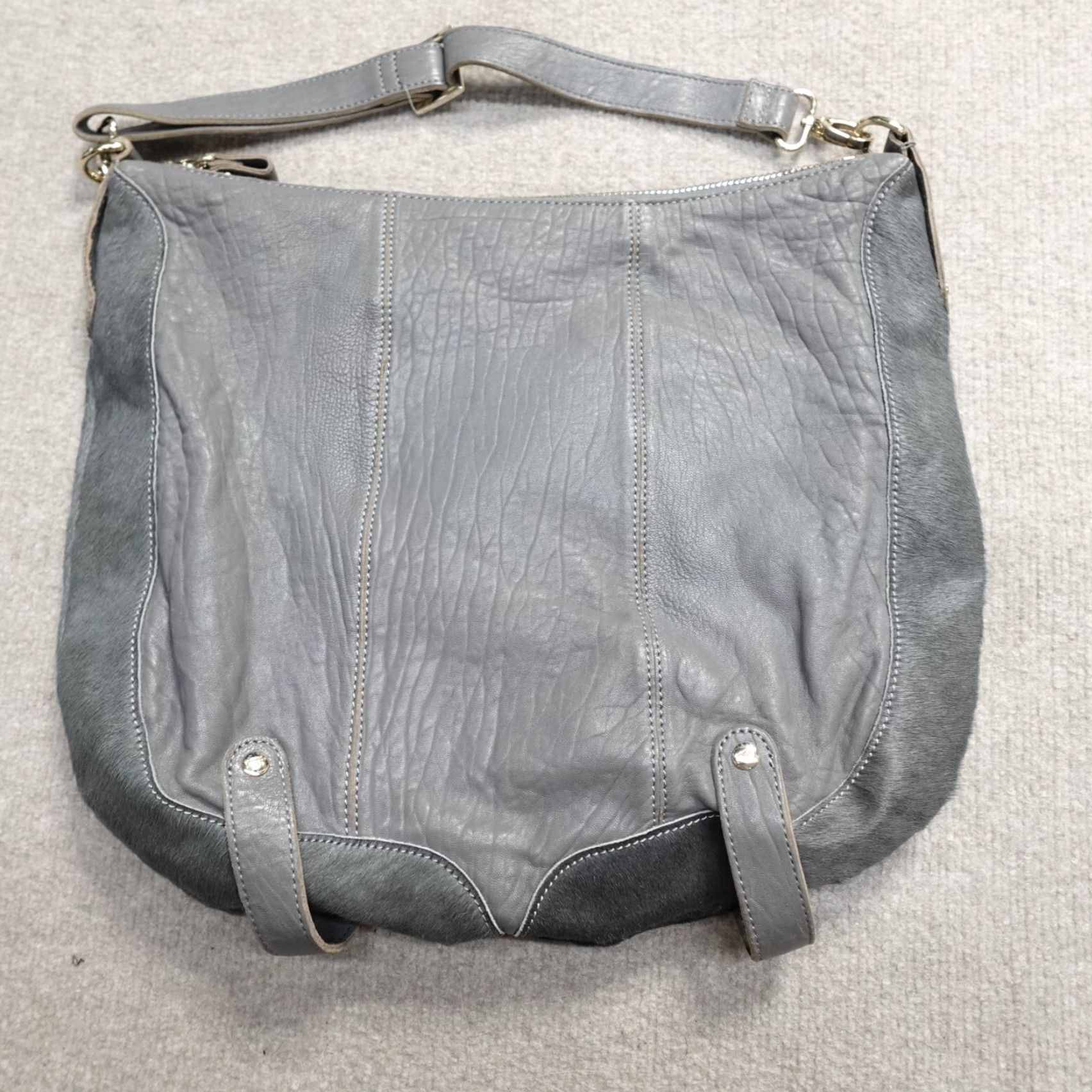 Ted Baker Ted Baker Womens Bag Handbag Gray Leather Hair On Hide Hobo NEW Bag Womens Medium Gray Leather Hobo 90s? Size ONE SIZE - 6 Thumbnail