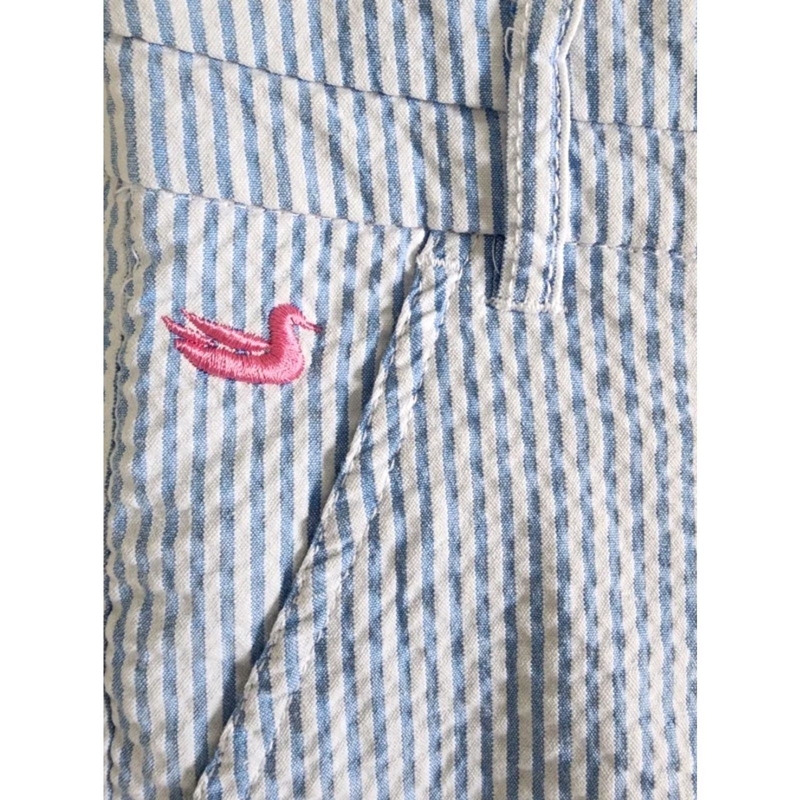 Southern Marsh Brighton Short The Women’s Striped Pink Trim Seersucker SZ 2