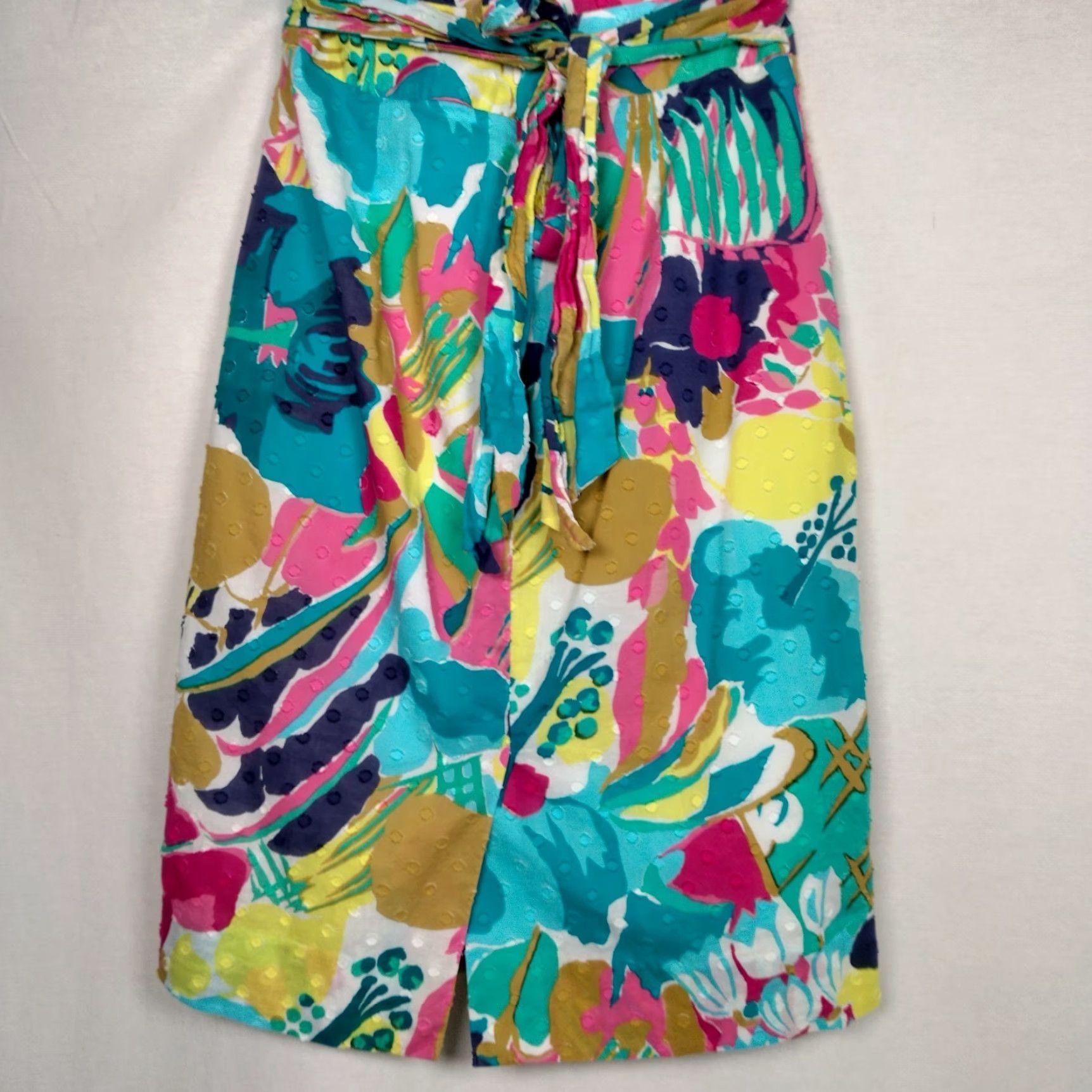 Pinko VINTAGE J Crew Floral Pleated Skirt Set Womens 0P Petite Cotton Satin Beach Summer Outfit Size 25" / US 0 / IT 36 - 5 Thumbnail
