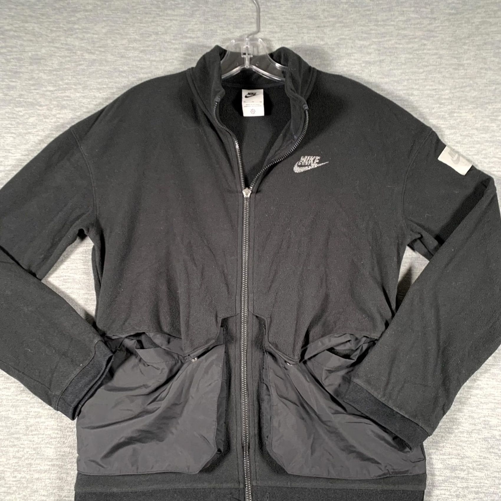Nike Nike Jacket Womens XL Black Fleece Full Zip Utility Pockets Stand Collar Nylon Size XL / US 12-14 / IT 48-50 - 2 Thumbnail