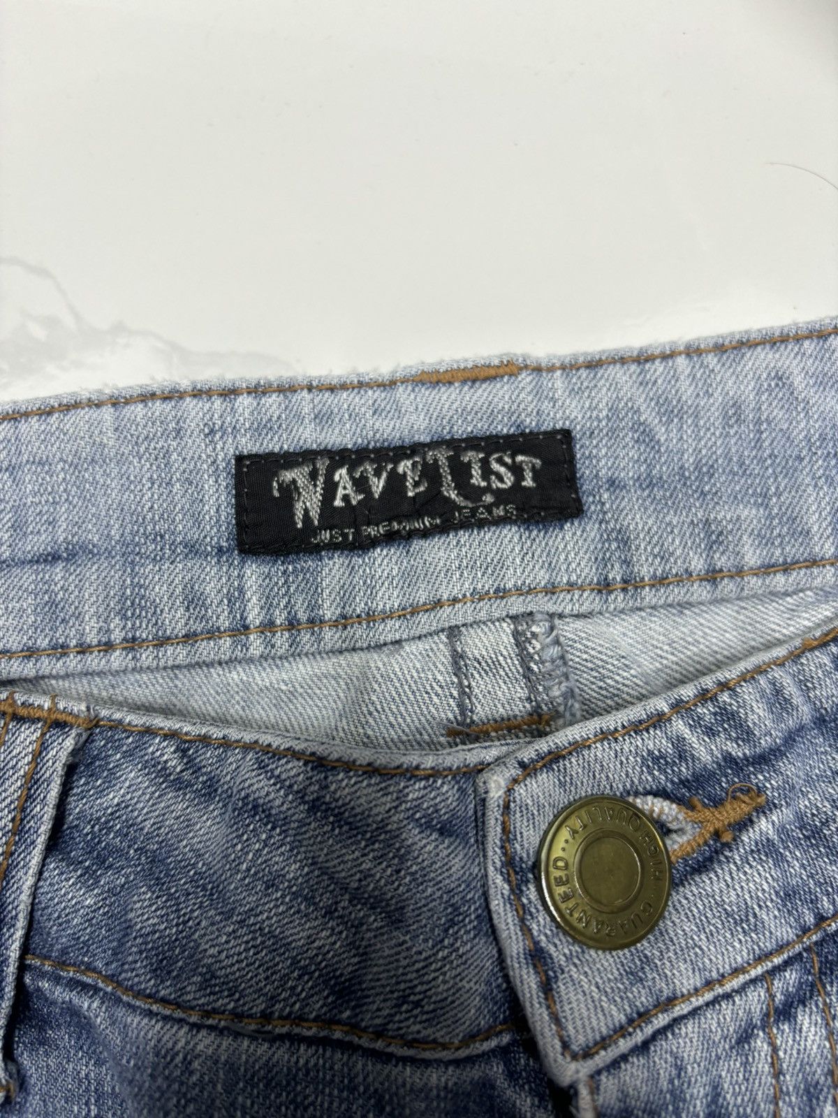 If Six Was Nine 💥90s Flare Jeans Bootcut Wavelist Distressed Denim Hype Size US 28 / EU 44 - 10 Thumbnail