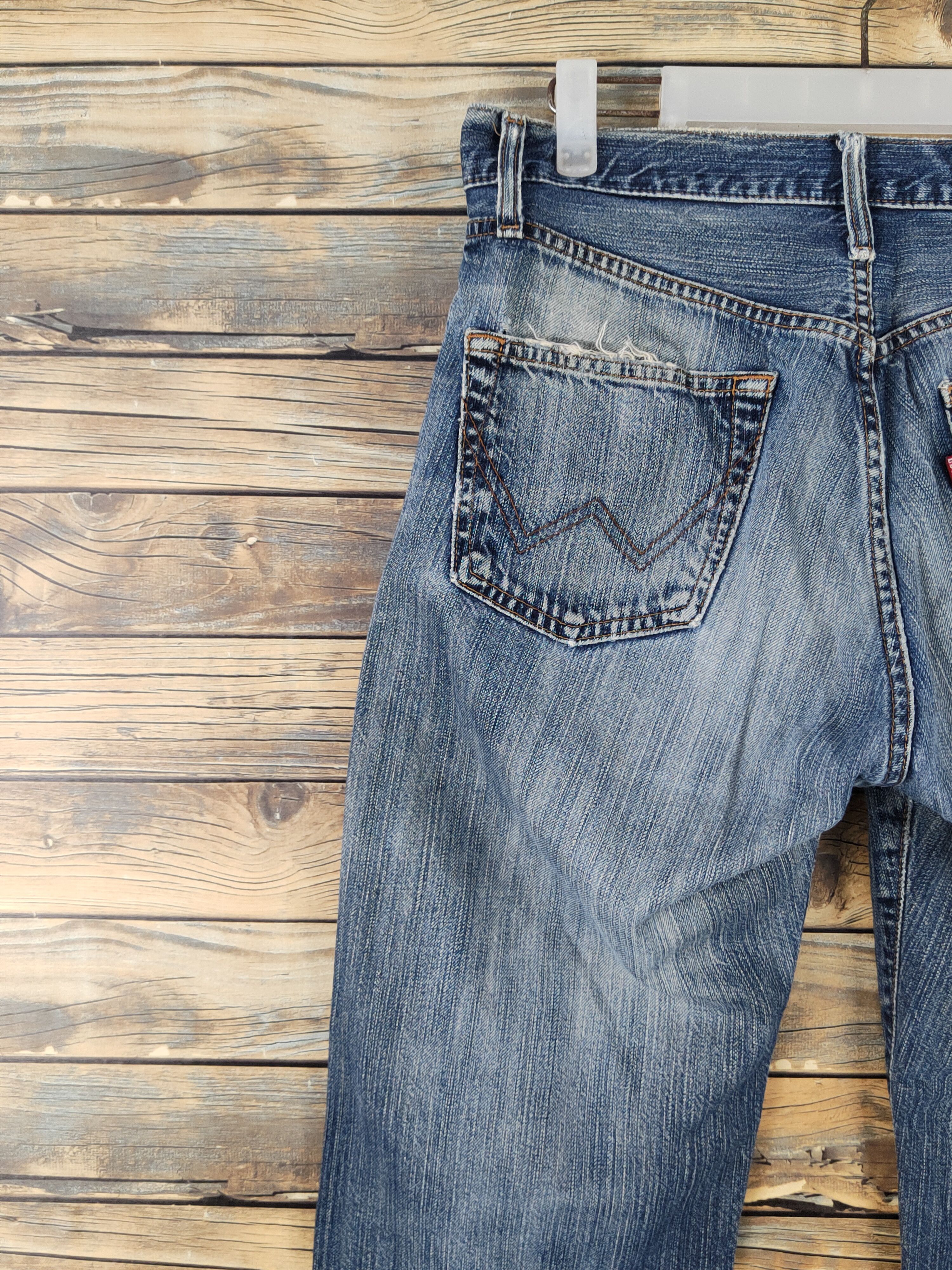 Edwin Edwin Dark Blue Distressed Ripped denim Jeans #W1799 Size US 30 / EU 46 - 8 Thumbnail