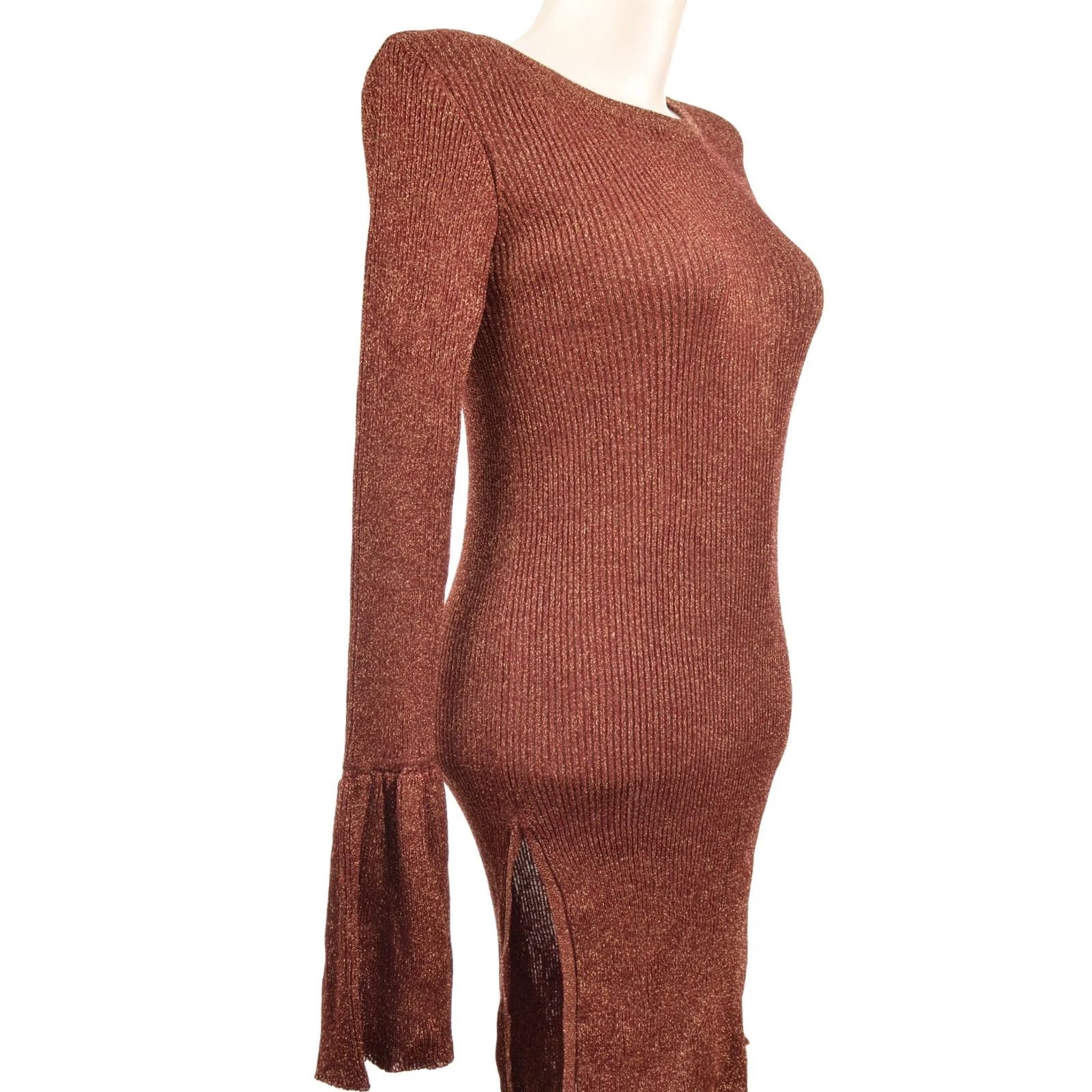 Baum und Pferdgarten Baum und Pferdgarten Dessin 2138 Viscose Blend Dress M Gold Women Short 80% Viscose 10% Polyester 10% Polyamide Made in Bulgaria Mens Women Boys Girls Size M / US 6-8 / IT 42-44 - 3 Thumbnail