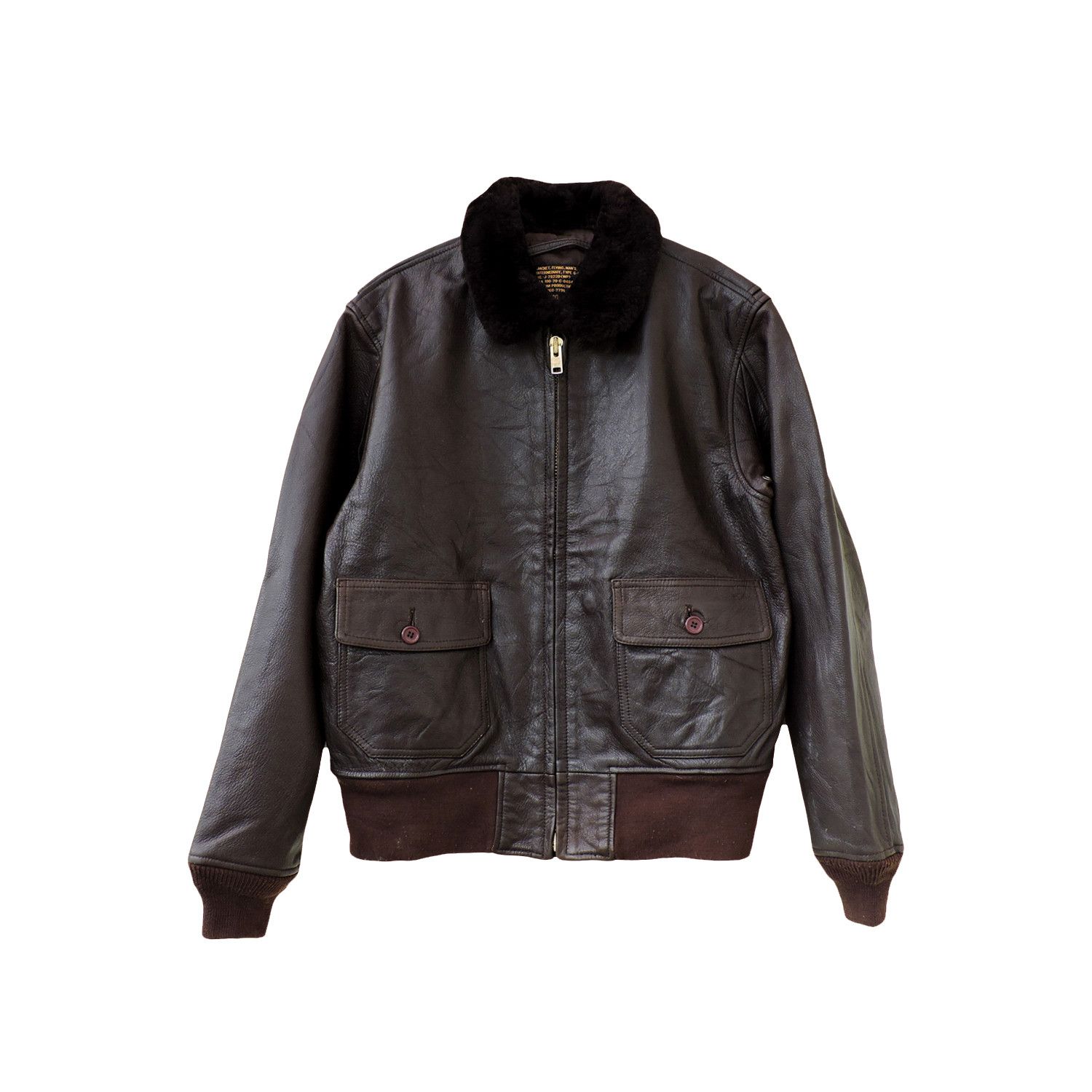 image of G-1 Flight Leather Jacket By Morgan Productions in Brown, Men's (Size Medium)