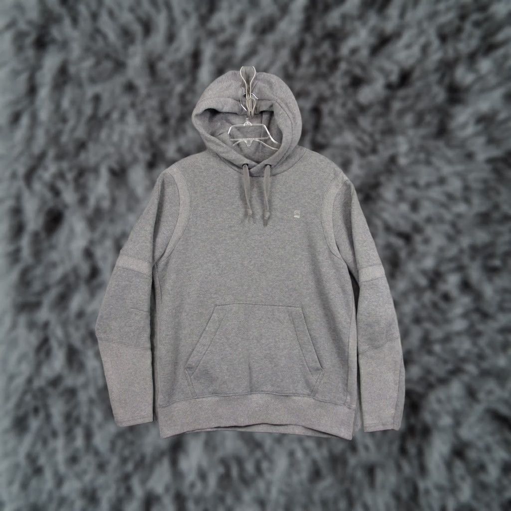 Vintage G-Star RAW Hoodie Mens XL Gray Fleece Kangaroo Pocket Logo Pullover Sweatshirt Size US XL / EU 56 / 4 - 1 Thumbnail
