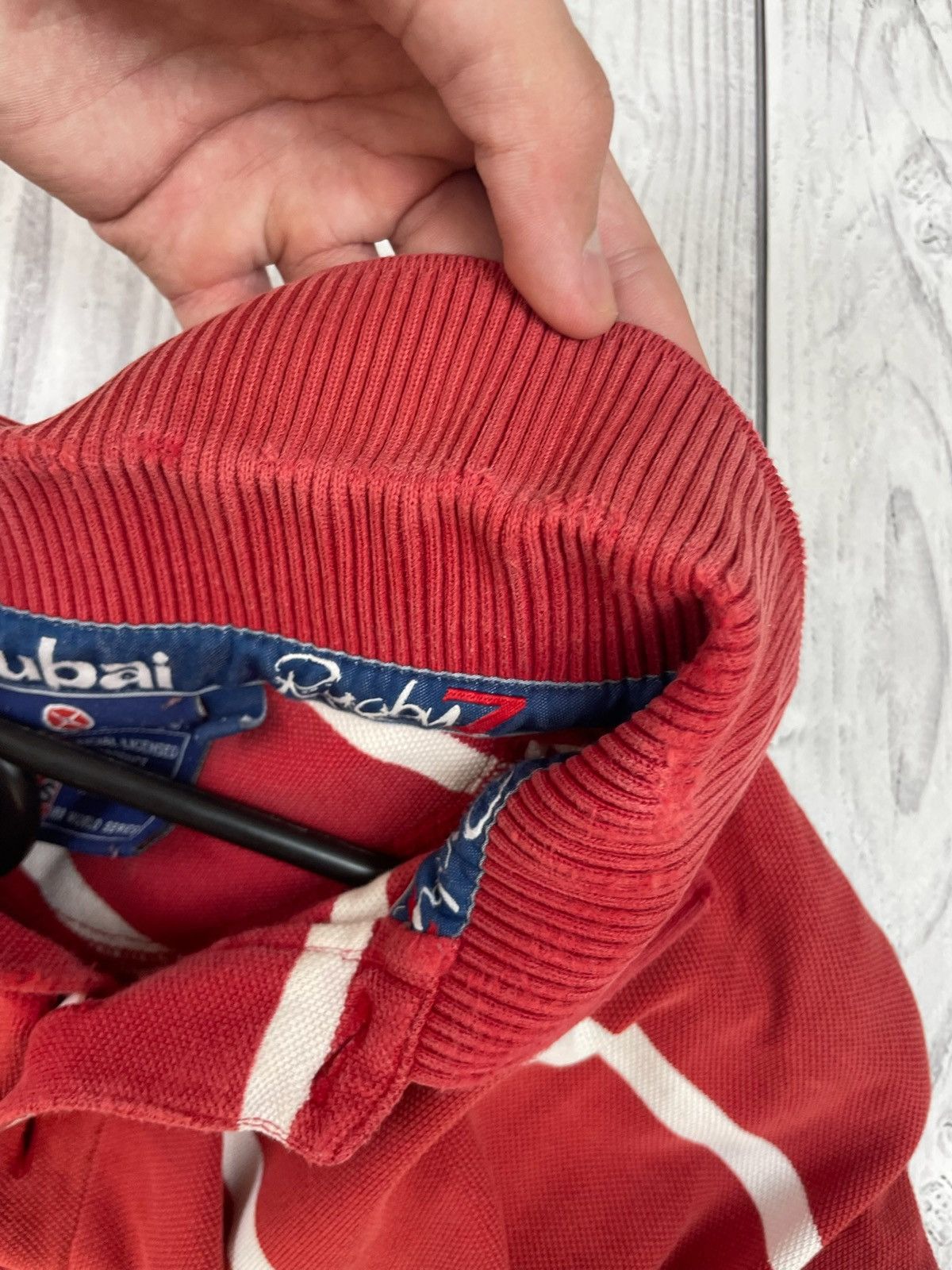 Vintage Vintage Dubai rugby polo red striped size XL Size US XL / EU 56 / 4 - 9 Thumbnail