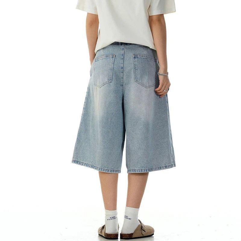 Jean Loose Fit Baggy Denim Shorts Men Summer Style Size US 34 / EU 50 - 4 Thumbnail