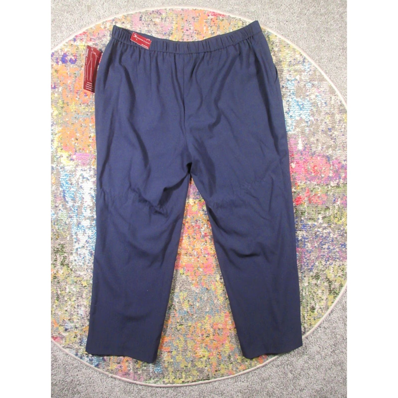 JM Collection JM Collection Pants Dress Pants Womens 16W Petite Navy Blue Flat Front Straight Leg NWT Size 38" / US 16 / IT 52 - 2 Thumbnail