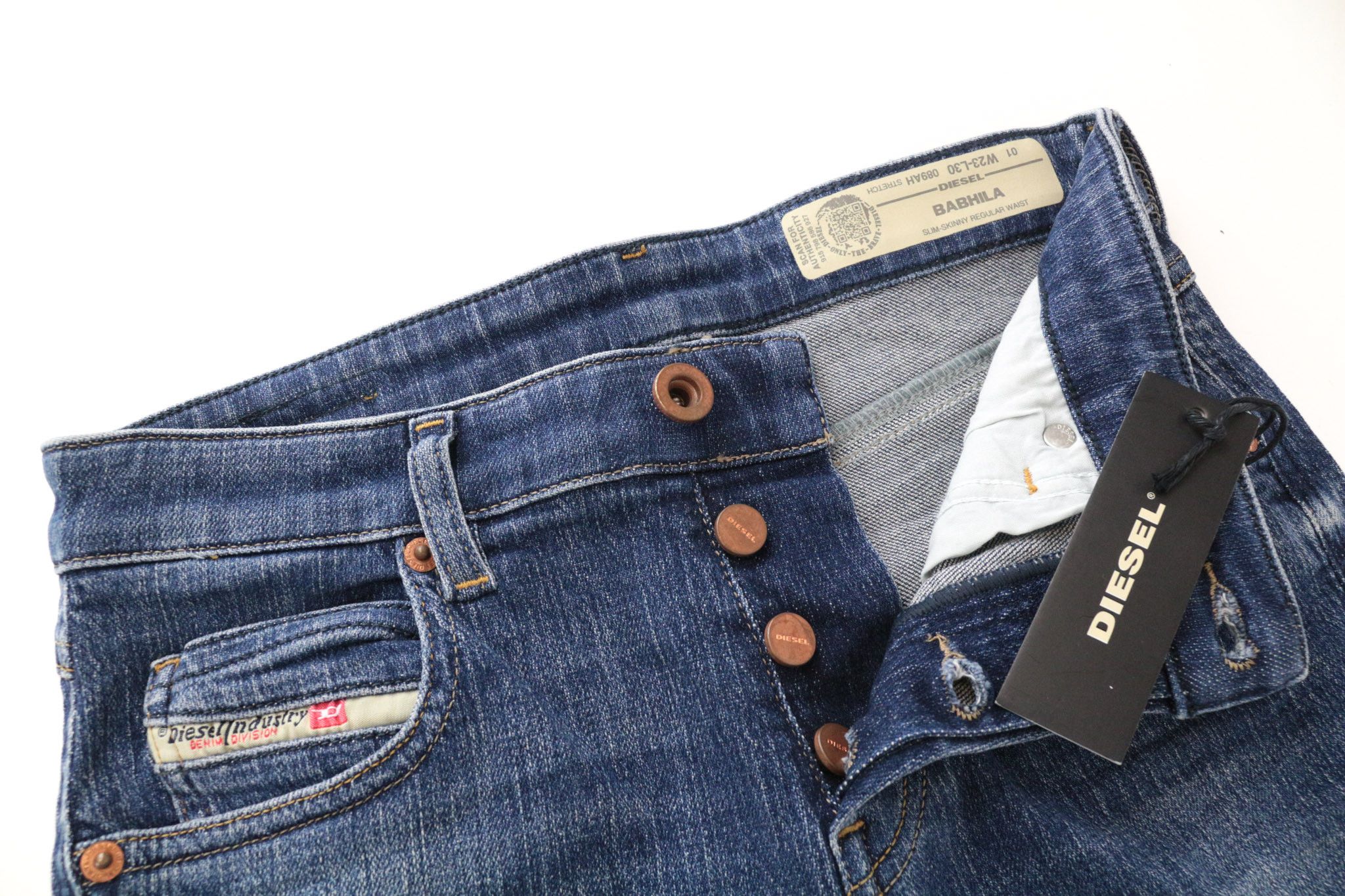 Diesel BABHILA 089AH W32/L30 Blue Stretch Jeans 69371 Size 32" / US 10 / IT 46 - 5 Thumbnail