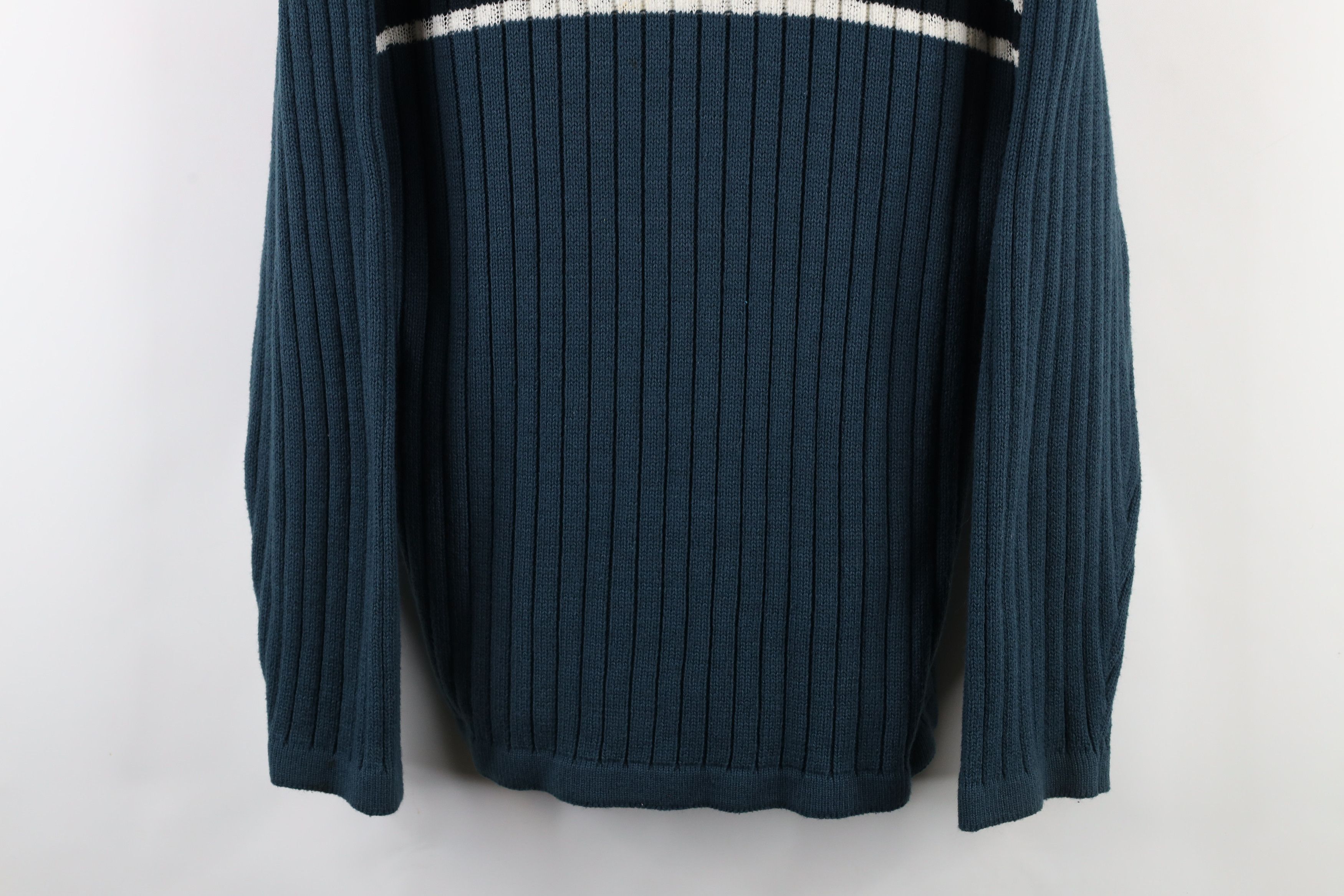 Vintage Vintage 90s Streetwear Chunky Ribbed Knit V-Neck Sweater Size US L / EU 52-54 / 3 - 3 Thumbnail