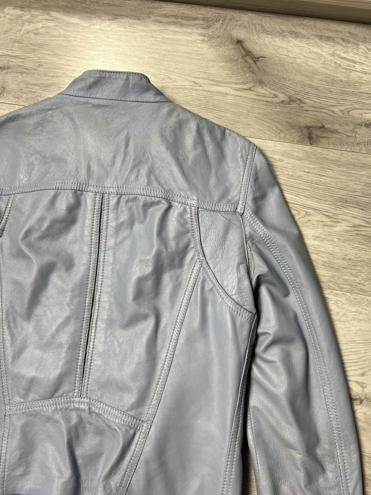 Dolce & Gabbana × Vintage Rare Dolce Gabbana Blue Leather Biker Jacket Size 44 Size M / US 6-8 / IT 42-44 - 18 Thumbnail