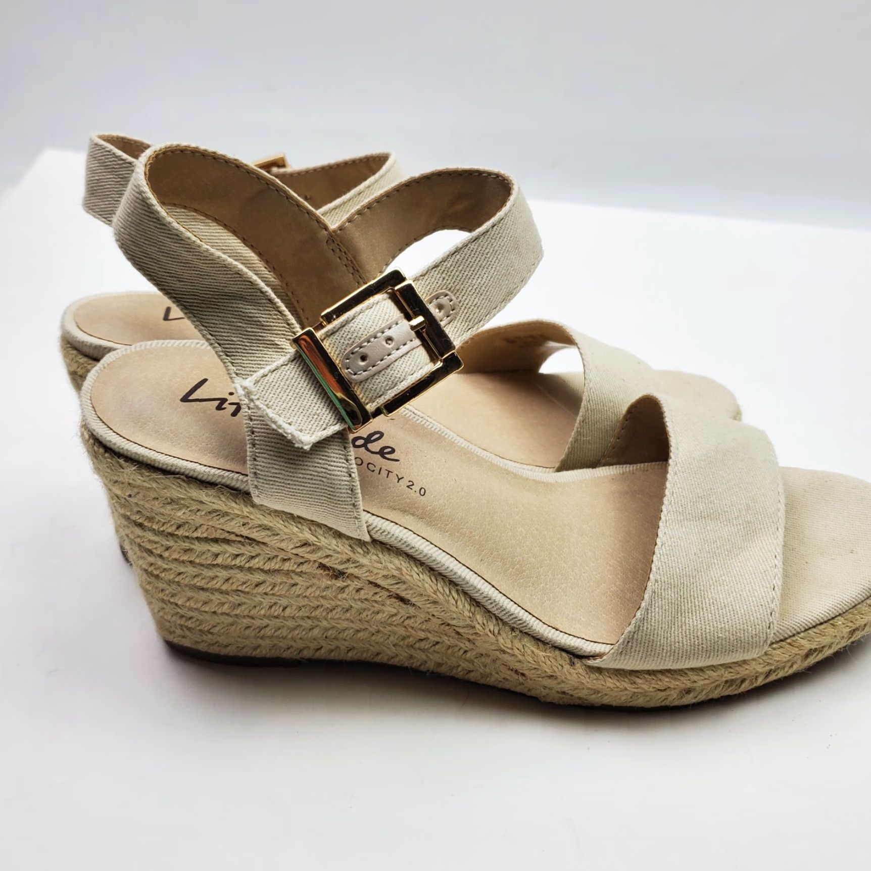 Vintage VINTAGE LifeStride Womens Wedge Sandals Espadrille Open Toe Brown Adjustable Strap 9.5US Size US 6.5 / IT 36.5 - 4 Thumbnail