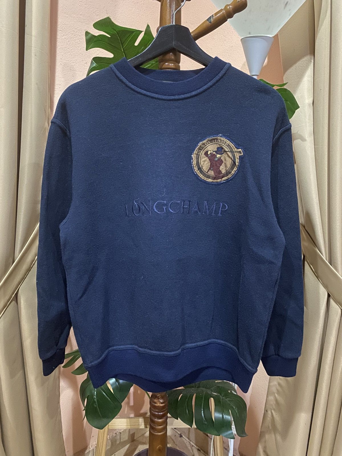 Longchamp Vintage Longchamp Paris Navy Blue Embroidered Sweatshirt Size US M / EU 48-50 / 2 - 1 Thumbnail