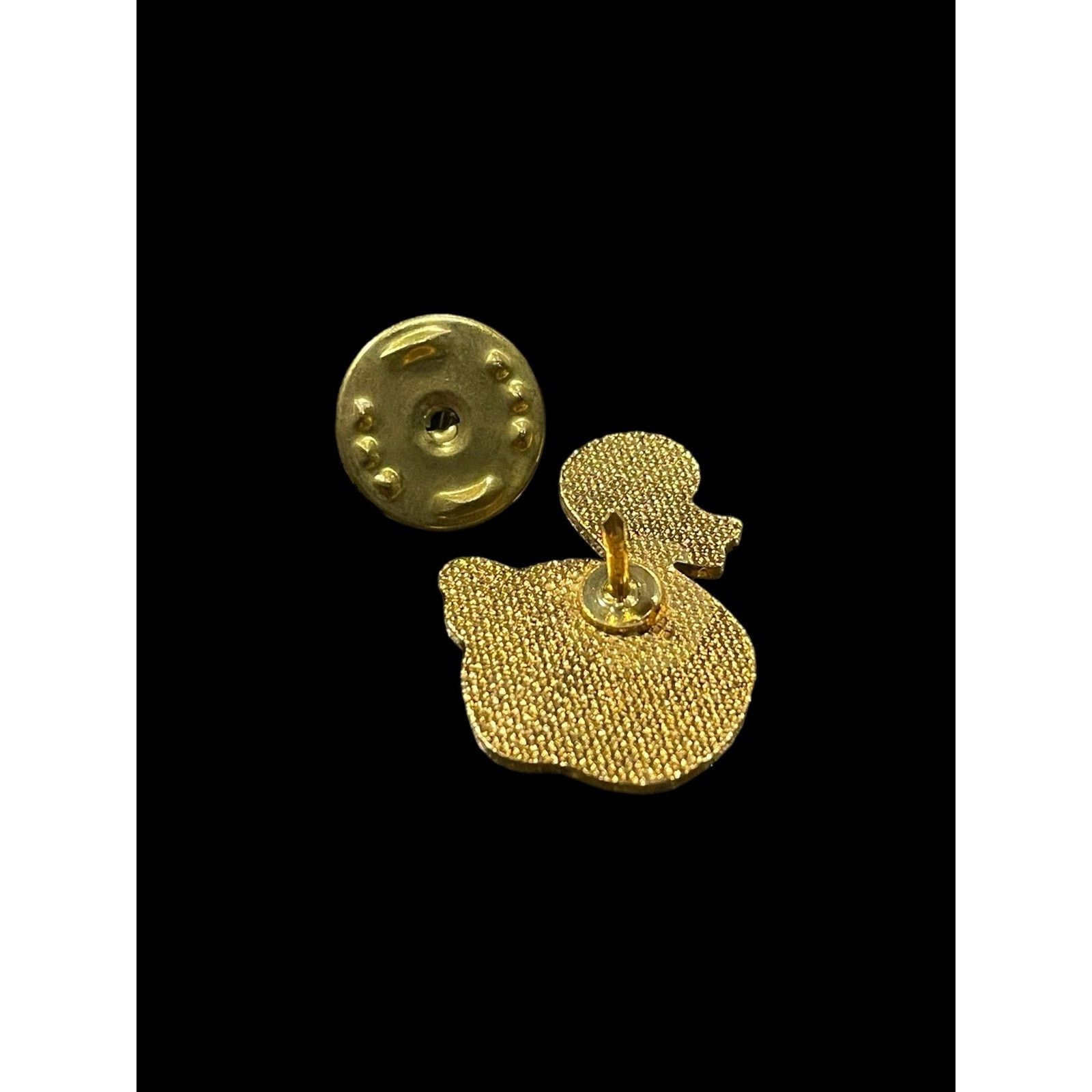 Jewelry × Vintage Vintage Gold Tone Blue Eye Yellow Duck Cute Lapel Pin Size ONE SIZE - 3 Thumbnail