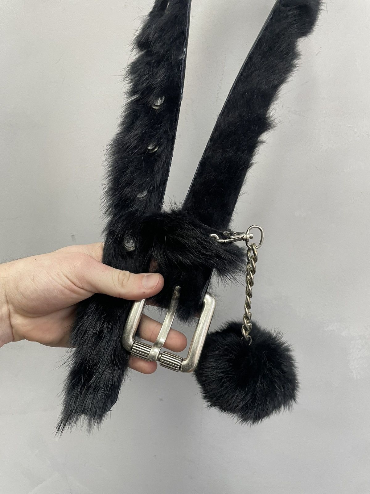 Japanese Brand CRAZY FUR FUZZY FUNKY LEATHER BELT JAPANESE 2000s Y2K Size ONE SIZE - 3 Thumbnail
