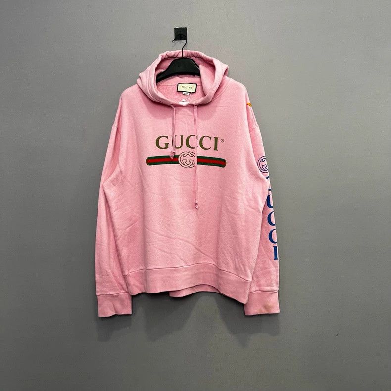 Gucci Gucci Pink Embroidered Belt Hoodie Size US XL / EU 56 / 4 - 1 Thumbnail