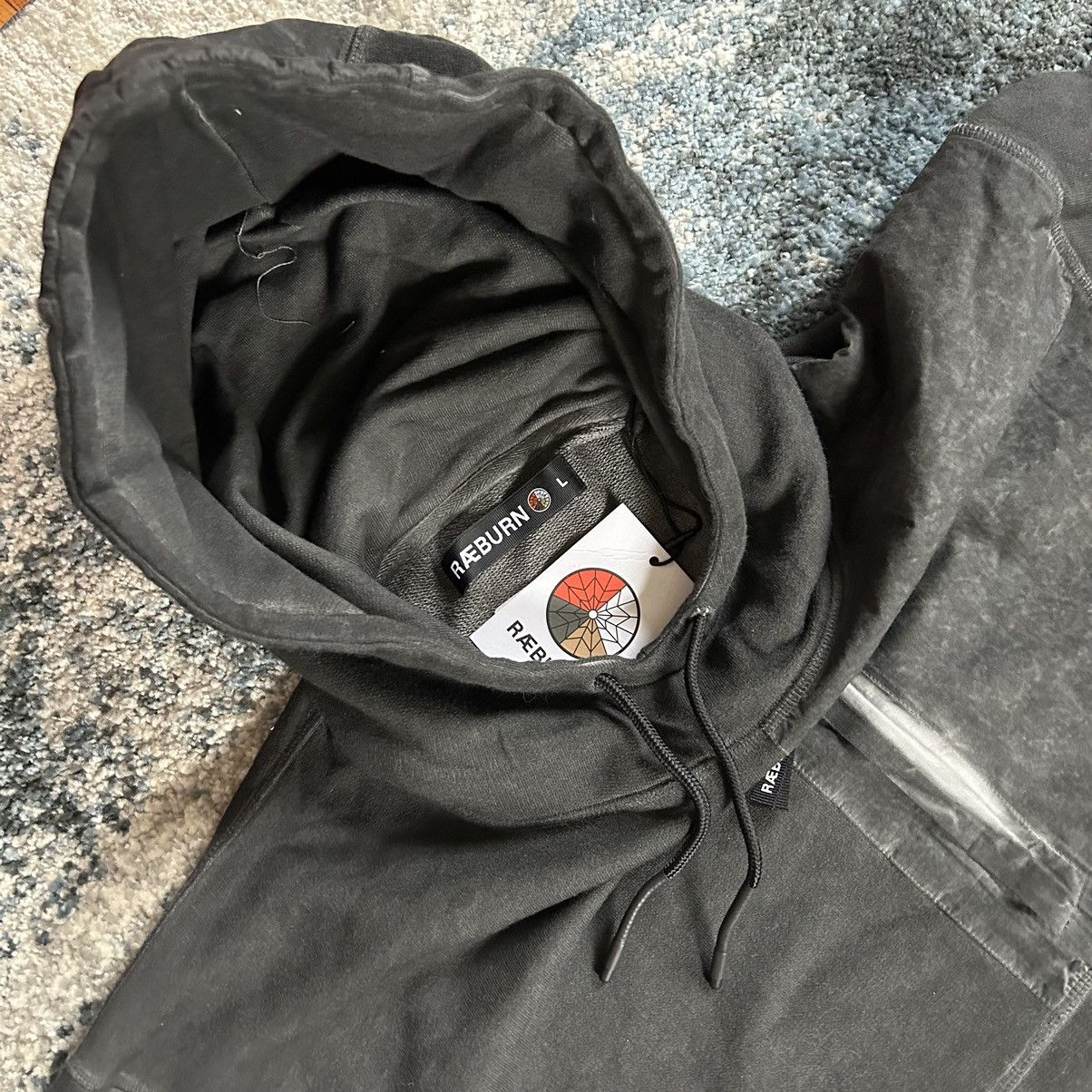 Christopher Raeburn GARMENT DYED ASYMMETRiC CHEST POCKET HOODiE SWEATSHiRT Size US L / EU 52-54 / 3 - 11 Thumbnail