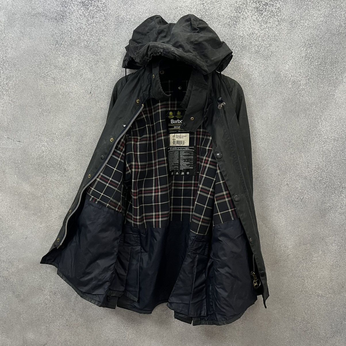 Barbour Vintage Barbour Hooded Waxed Jacket Size Size US L / EU 52-54 / 3 - 16 Thumbnail